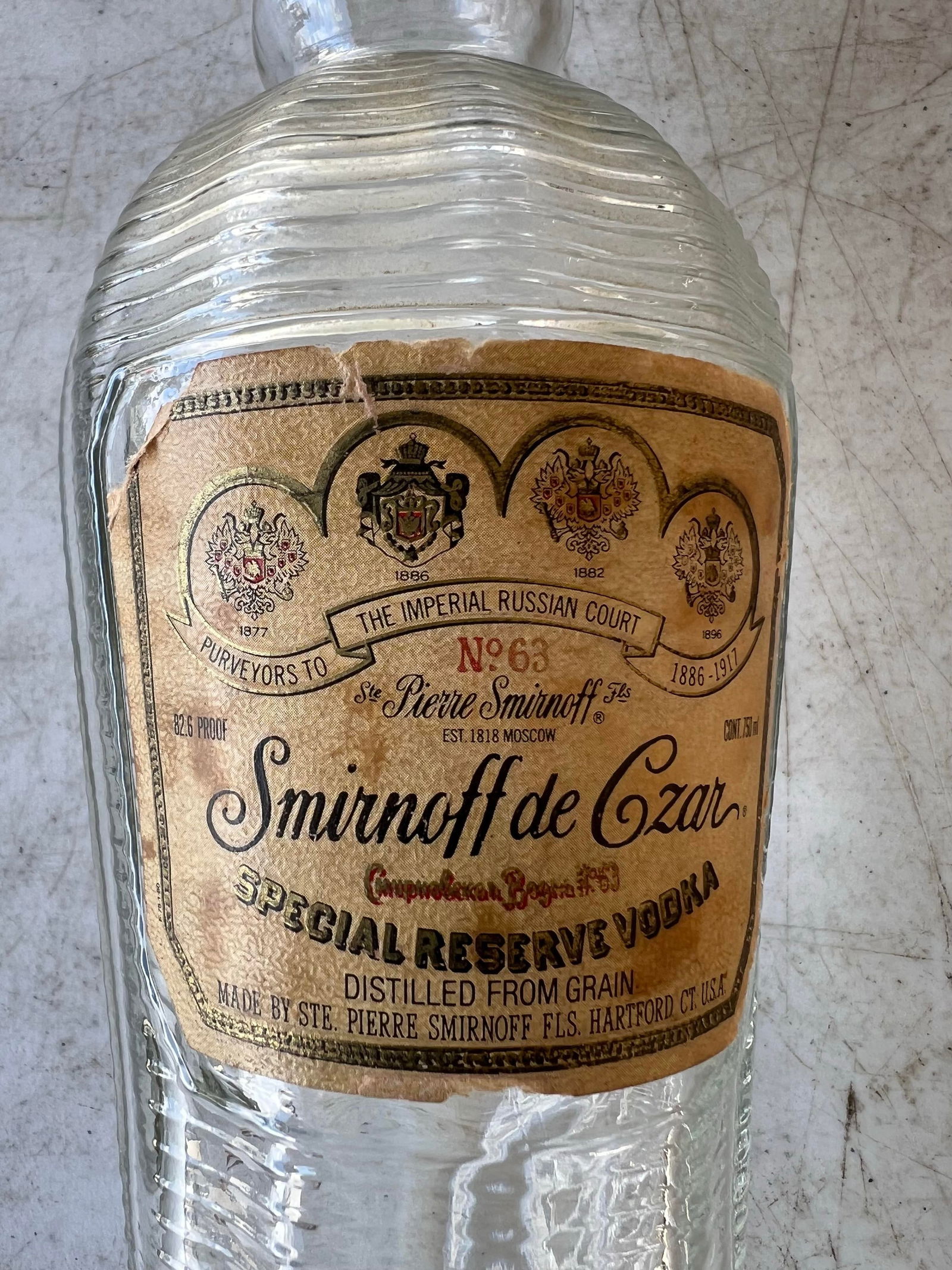 Vintage Glass Replica Bottle Czar Vodka - 5