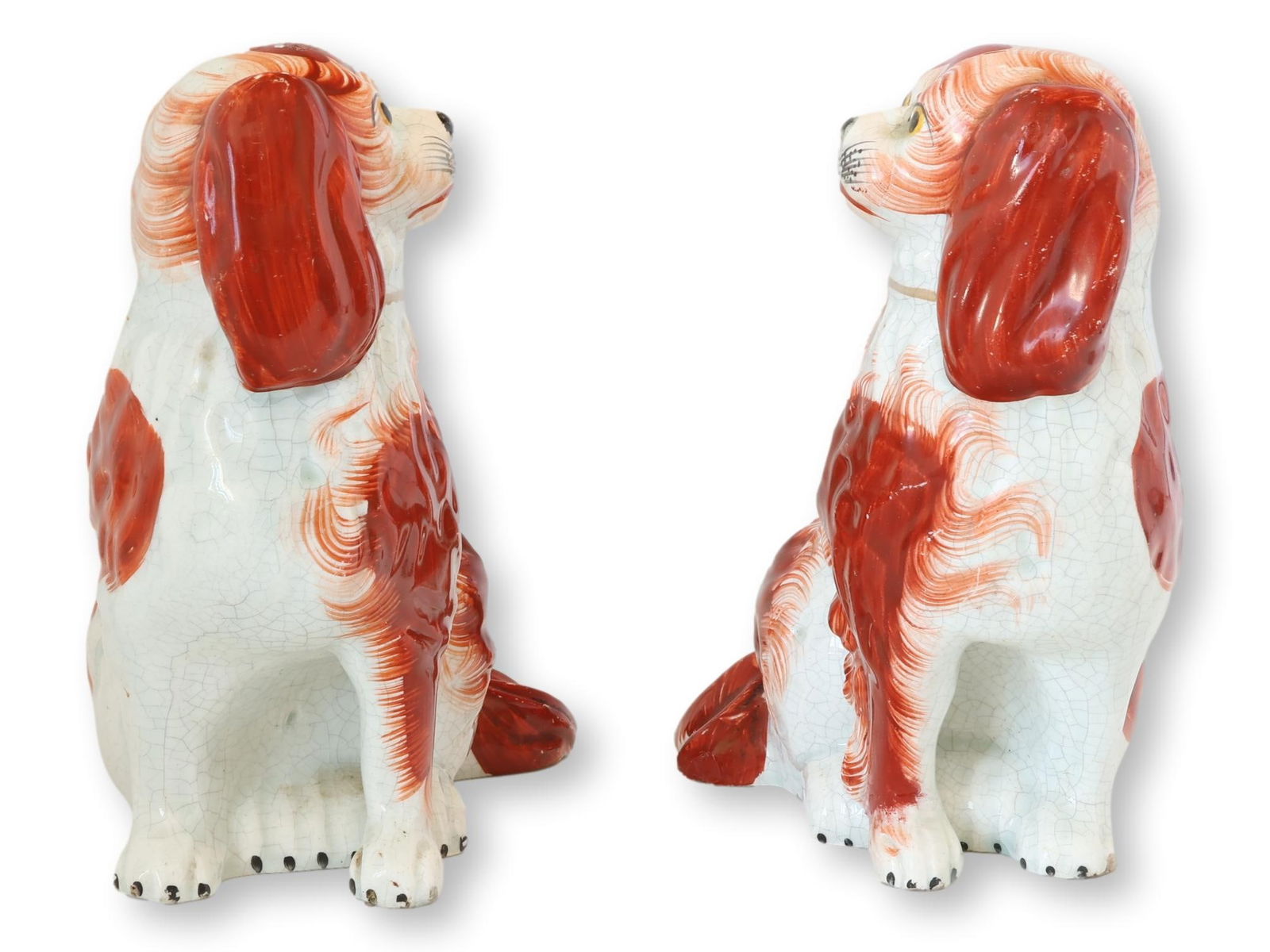 C. 1860 English Staffordshire King Charles Spaniel Dogs - 2