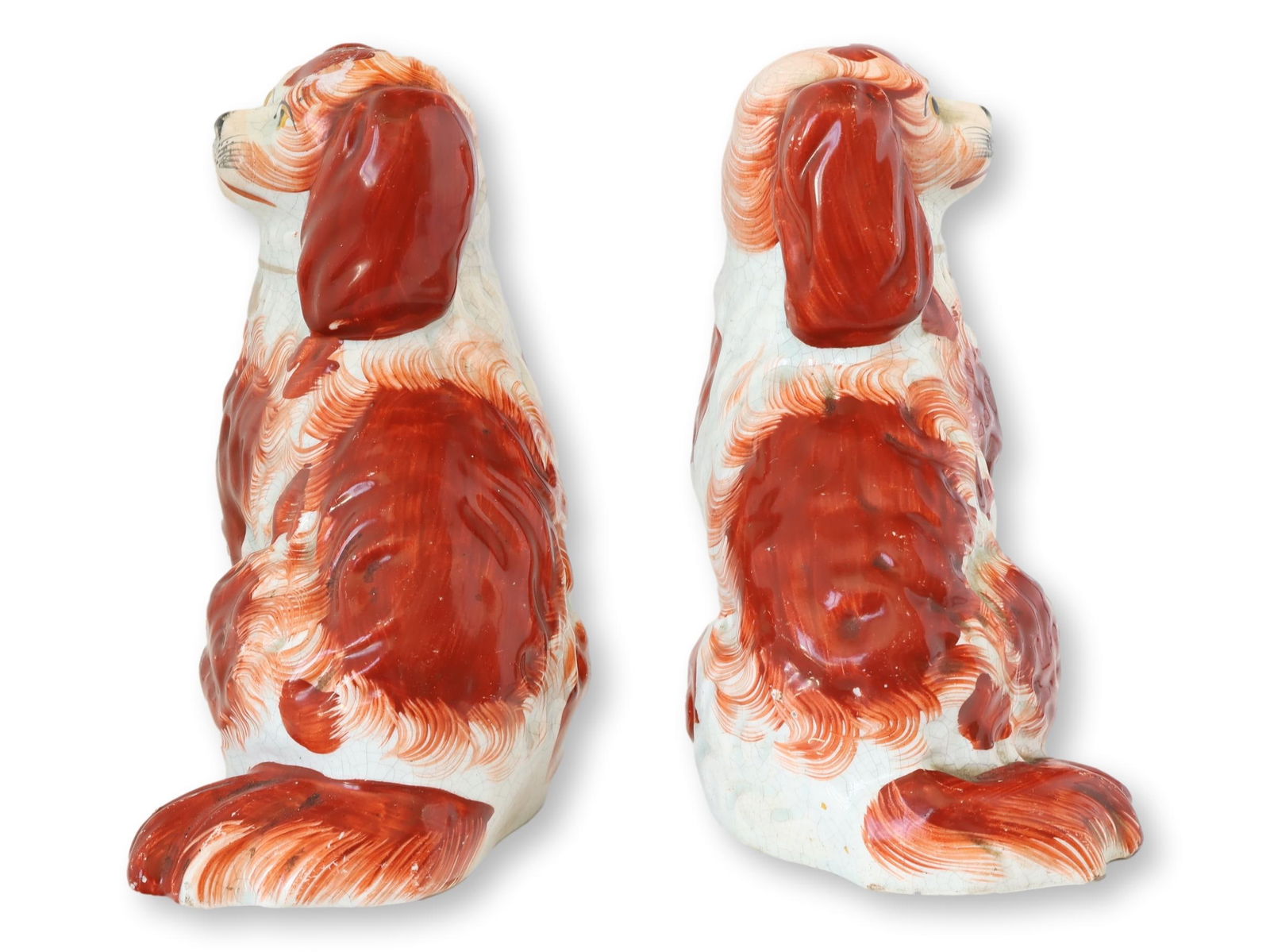 C. 1860 English Staffordshire King Charles Spaniel Dogs - 5