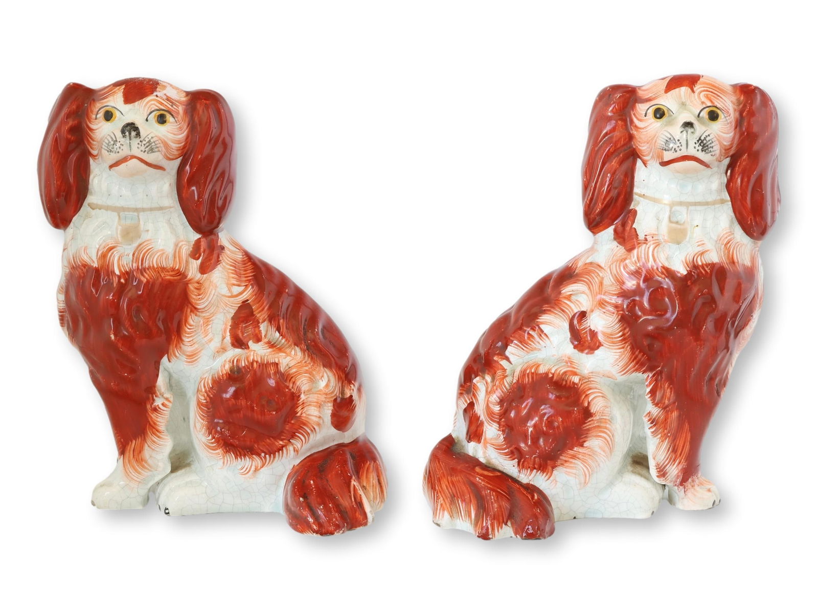 C. 1860 English Staffordshire King Charles Spaniel Dogs - 6