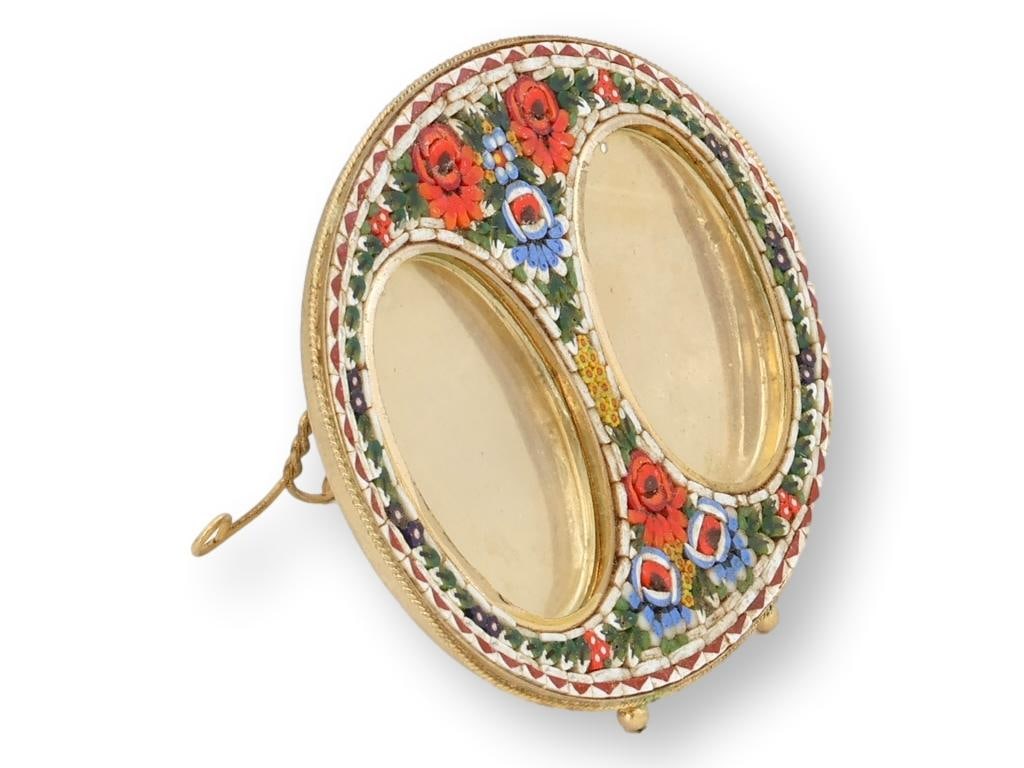 Vintage Italian Double Micromosaic Picture Frame - 2
