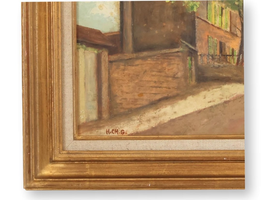 1961 Montmartre "Lapin Gil" Paris Street Scene Oil Painting - 2