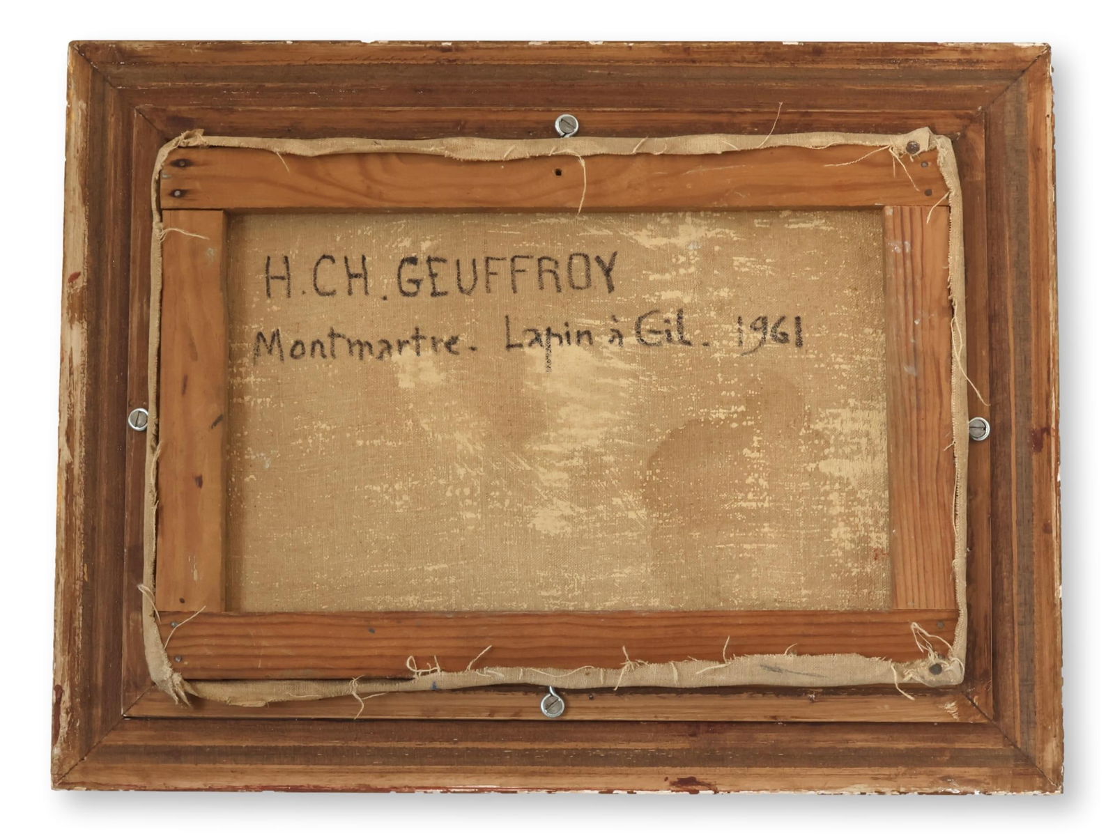 1961 Montmartre "Lapin Gil" Paris Street Scene Oil Painting - 4