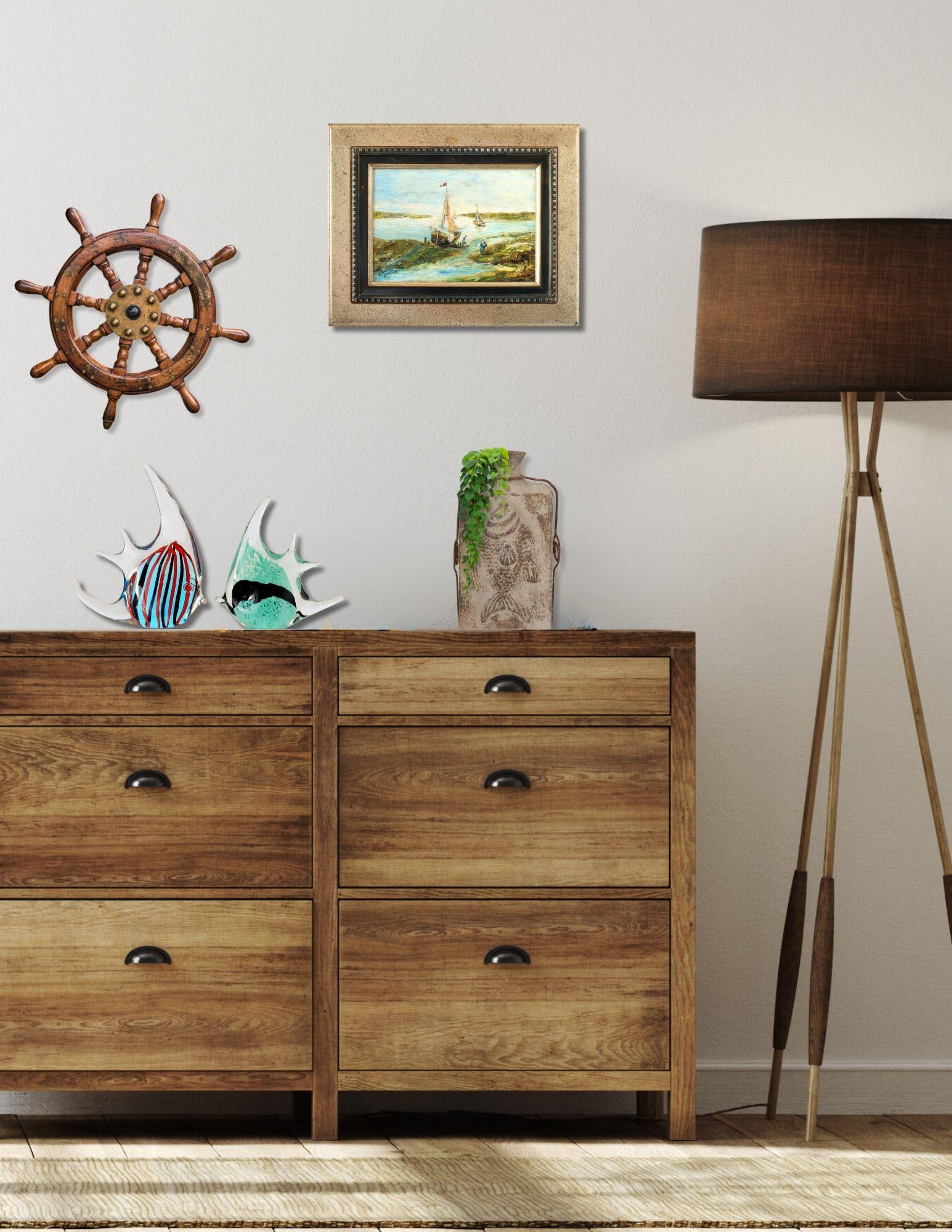 French Normandy Coastal Scene With Oyster Gatherers - 4