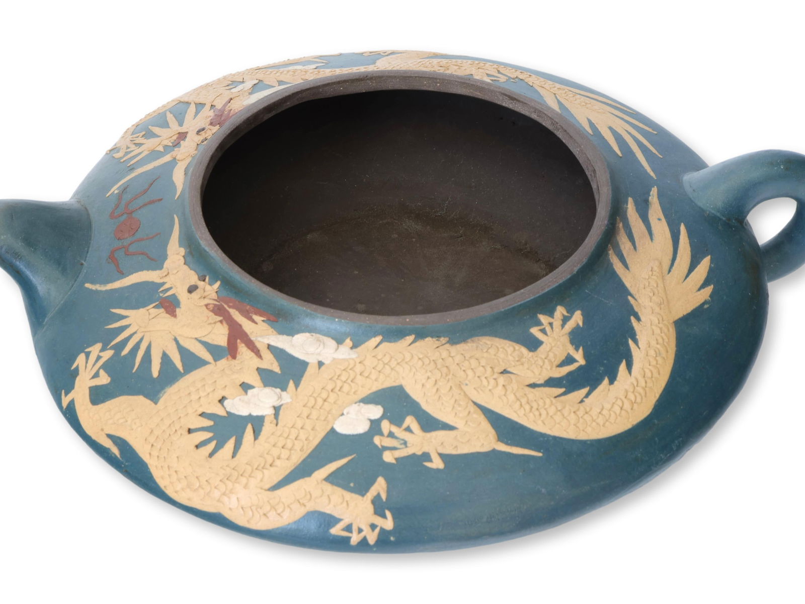 Antique Chinese Yixing Zisha Clay Teapot with Dragon Decoration - 7