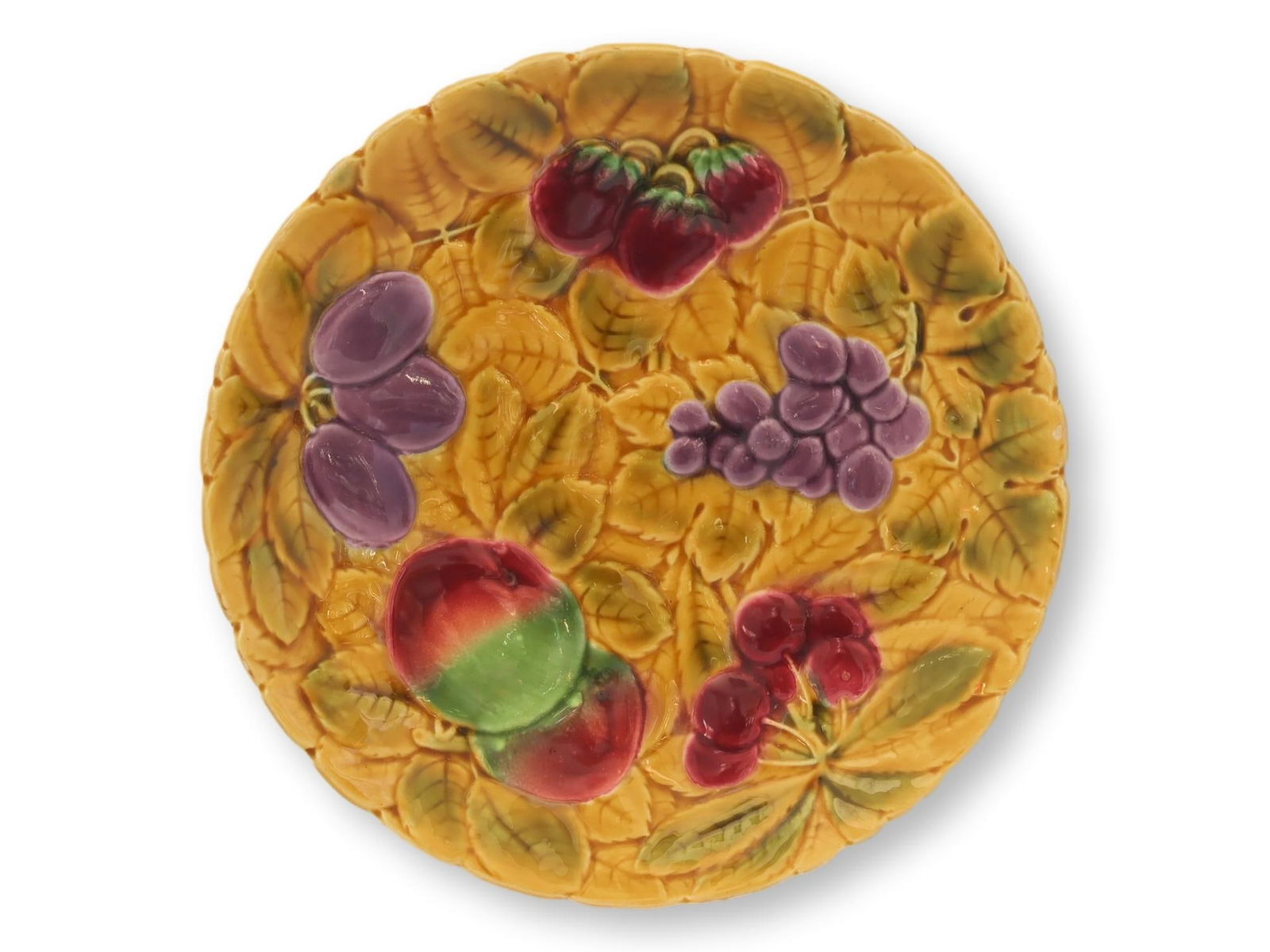 Early 20th-C. French Sarreguemines Majolica Fruit Serving Set - 6