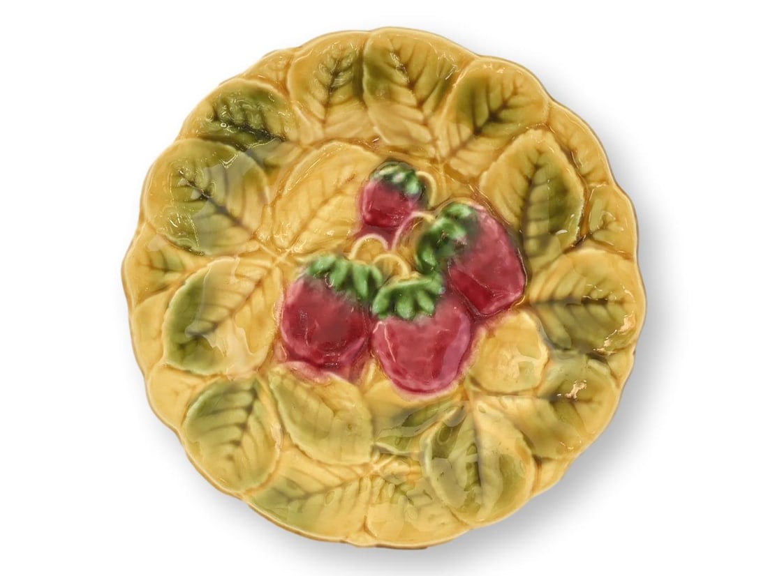 Early 1900s French Sarreguemines Majolica Fruit Serving Set - 5