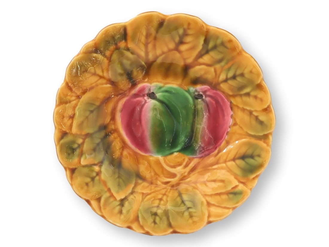 Early 1900s French Sarreguemines Majolica Fruit Serving Set - 6