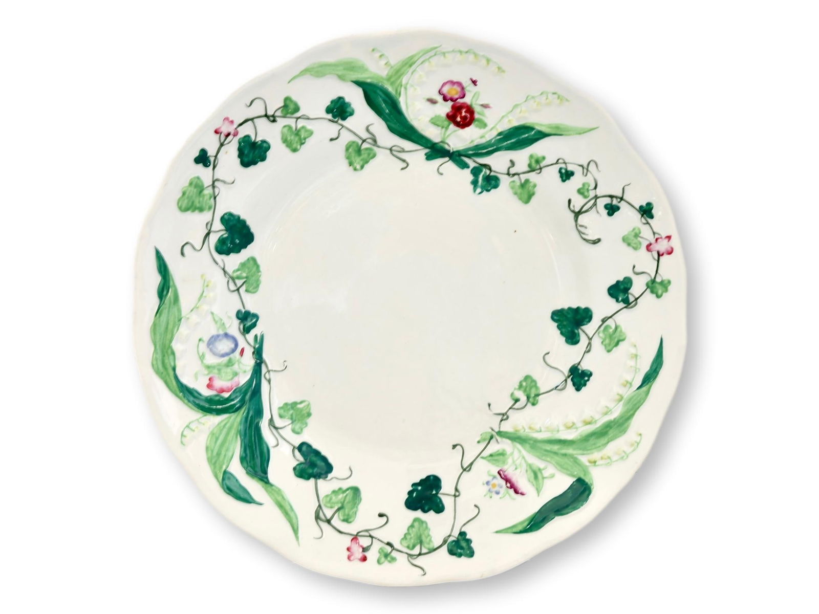 Set of 8 Antique Creil et Montereau Muguet Plates - 3