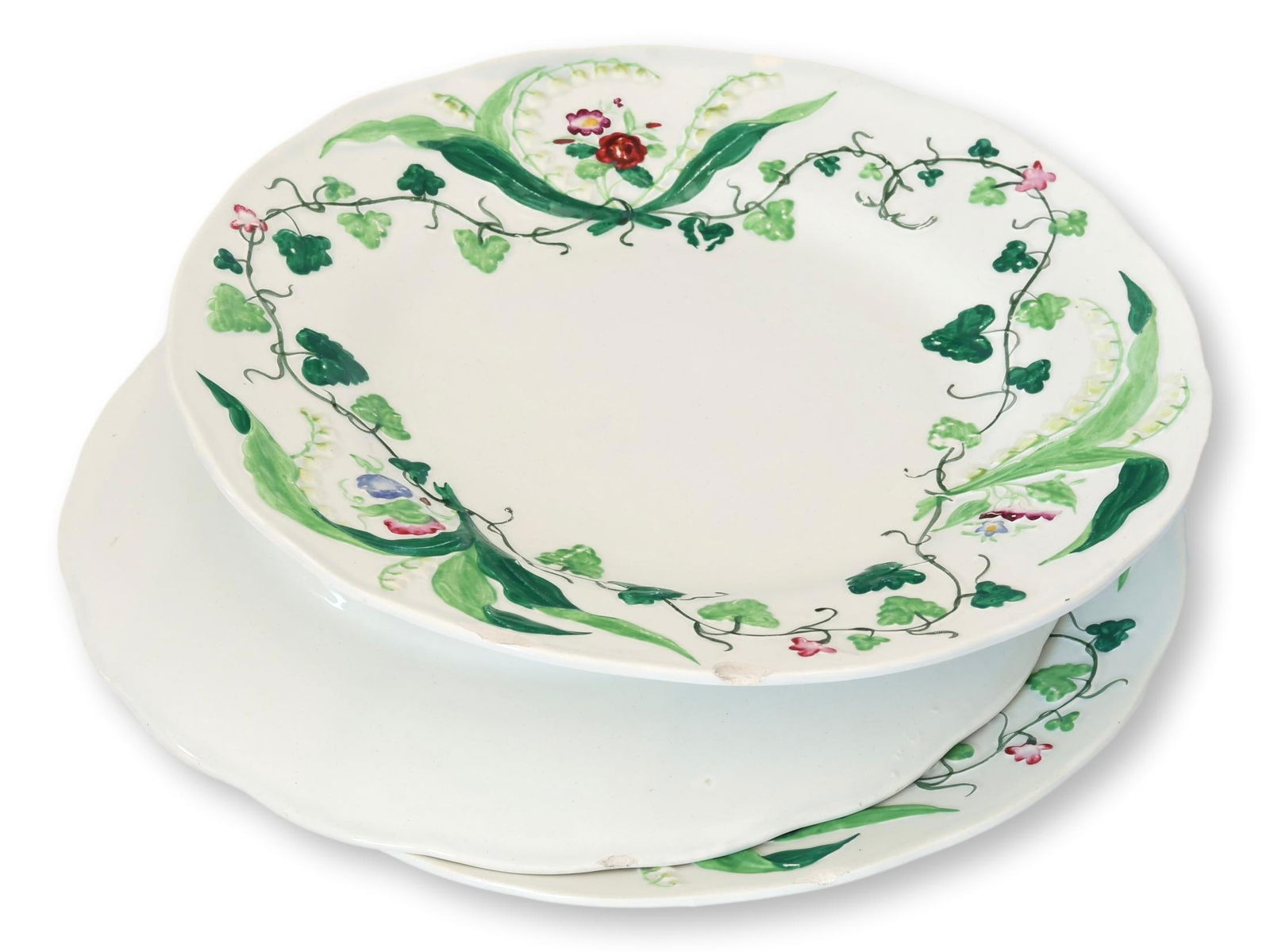 Set of 8 Antique Creil et Montereau Muguet Plates - 5