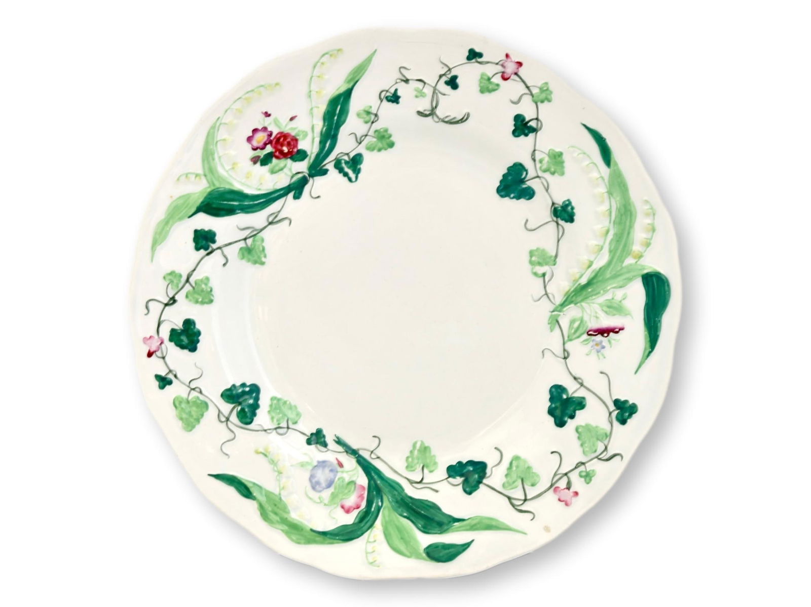 Set of 8 Antique Creil et Montereau Muguet Plates - 6