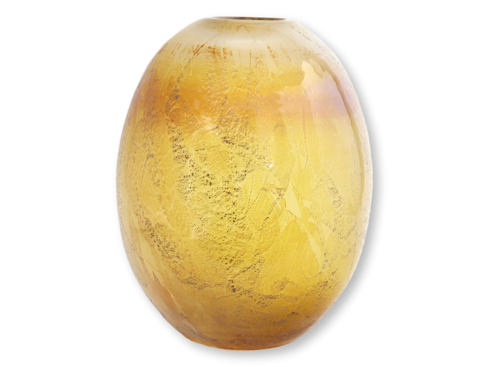 Italian Murano Style Encased Silver Foil Art Glass Vases, Pair - 3