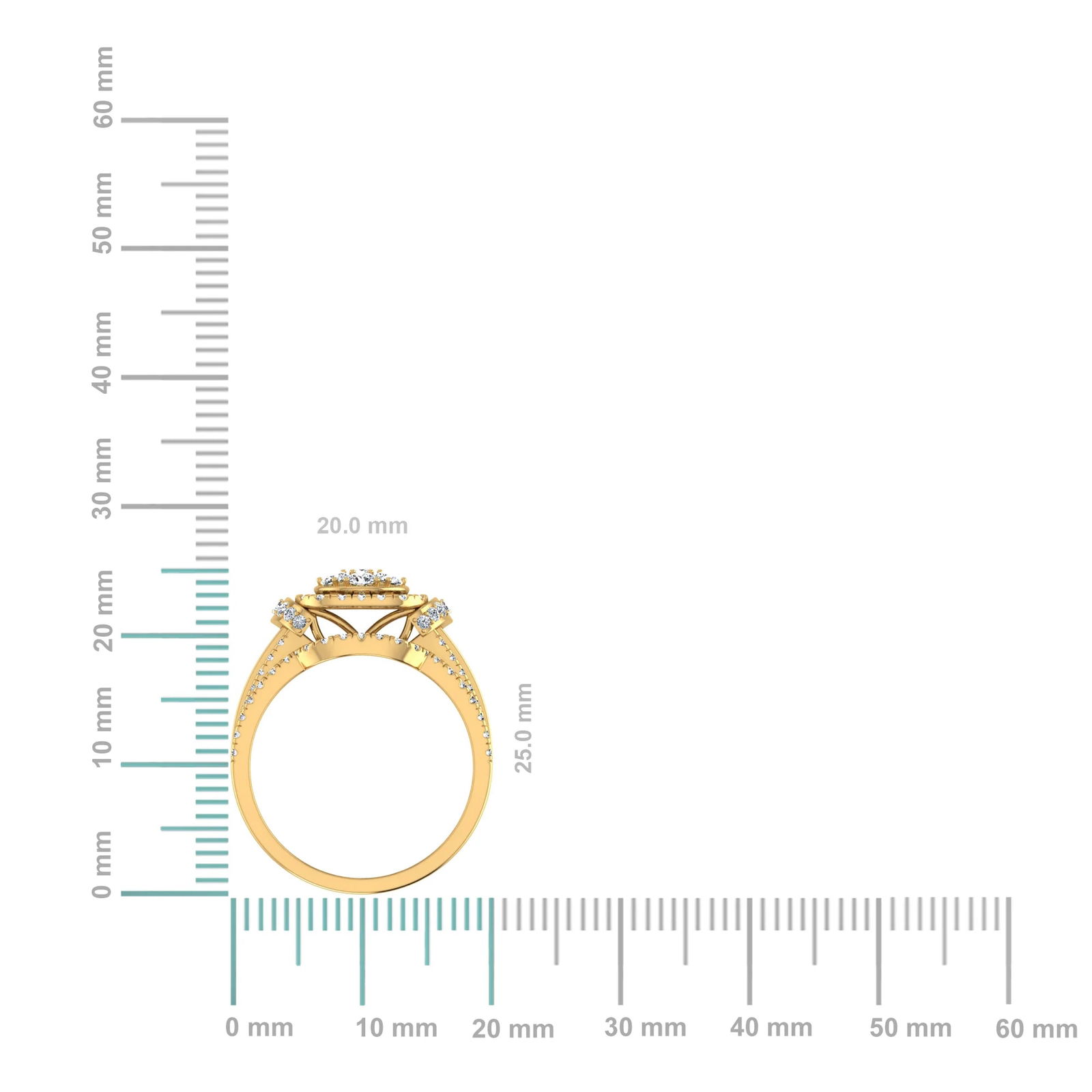 10K Yellow Gold Round Baguette Diamond Womens Sz 7 Designer Bridal Ring 1-1/4 Cttw, Size 7 - 2