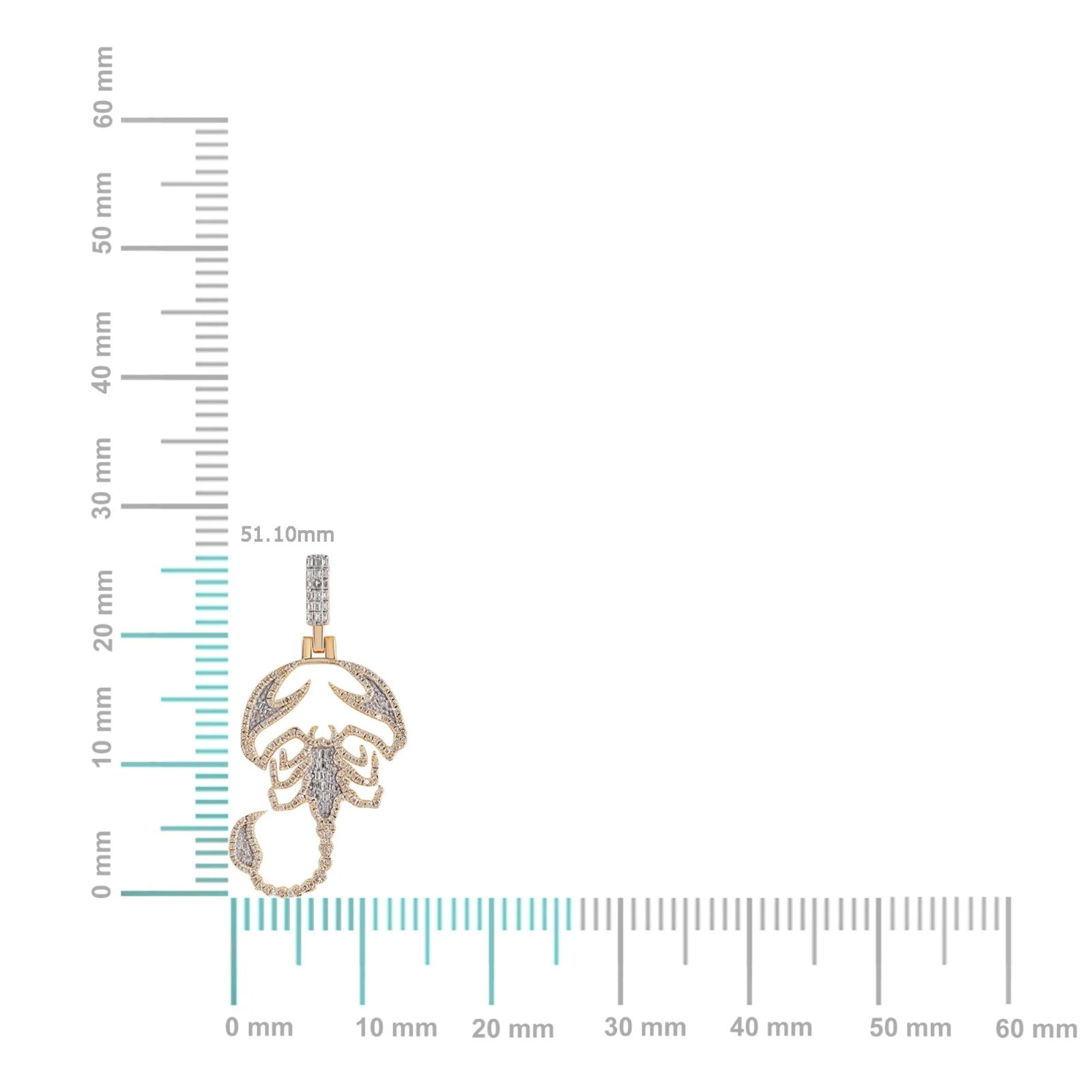 10K Yellow Gold Round Diamond Scorpion Animal Pendant 7/8 Cttw - 2