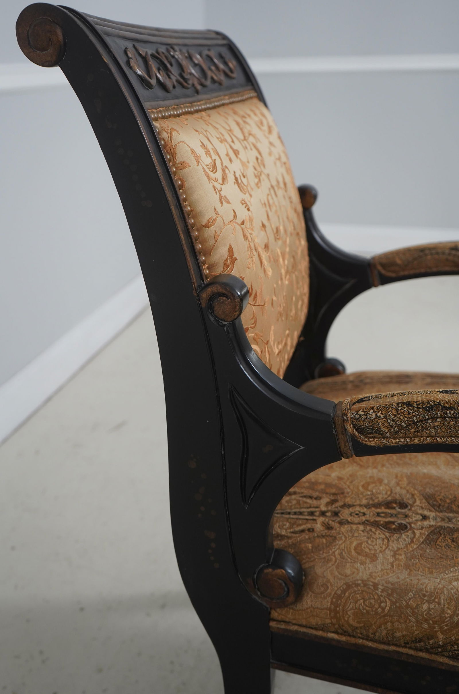 Pair of French Louis XV Style Upholstered Armchairs - 10