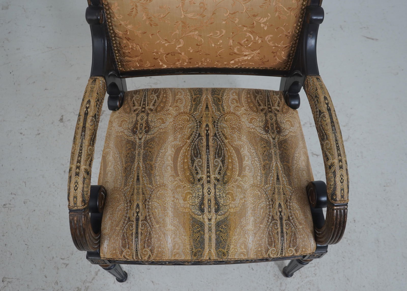 Pair of French Louis XV Style Upholstered Armchairs - 13