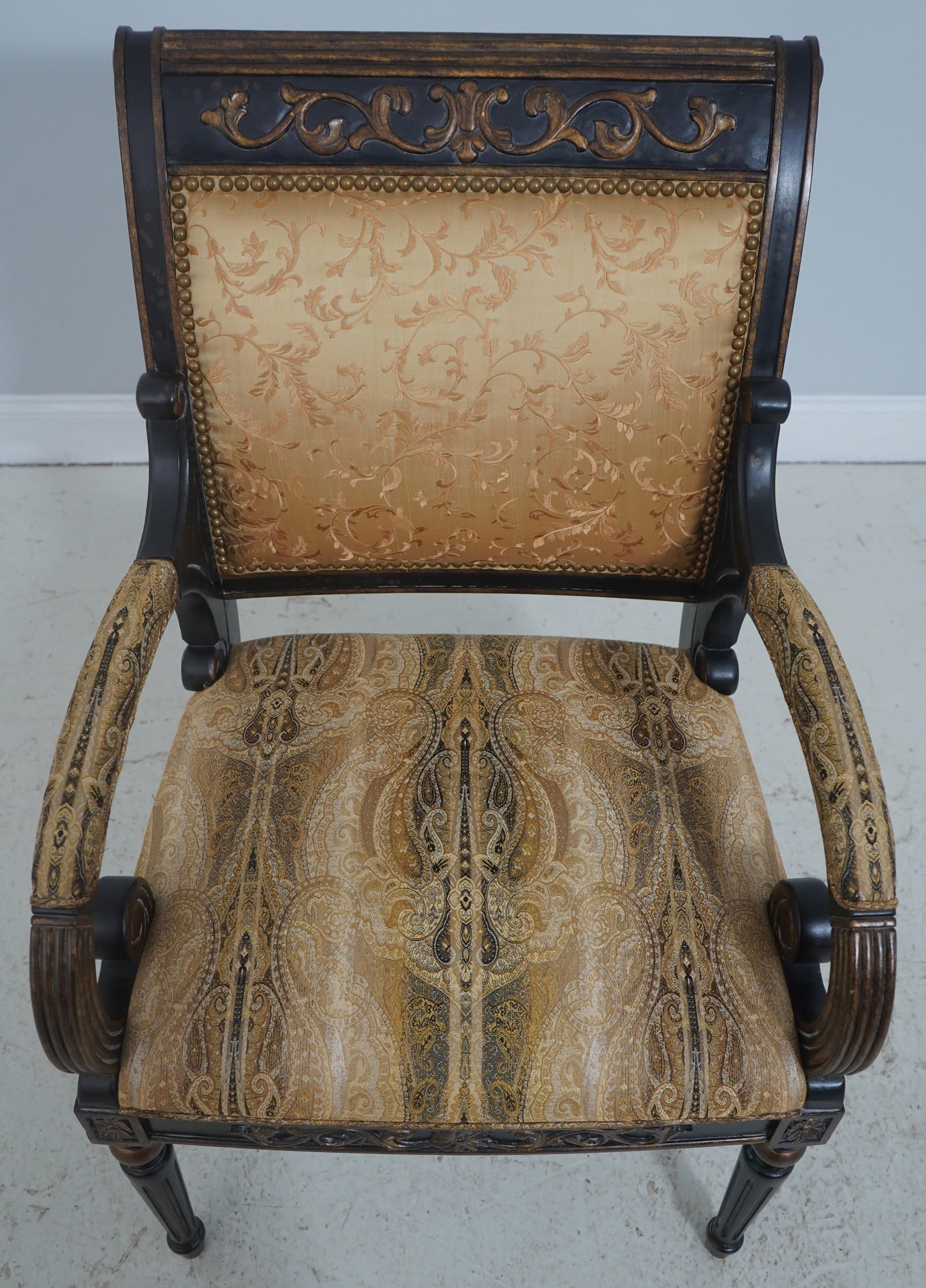 Pair of French Louis XV Style Upholstered Armchairs - 2