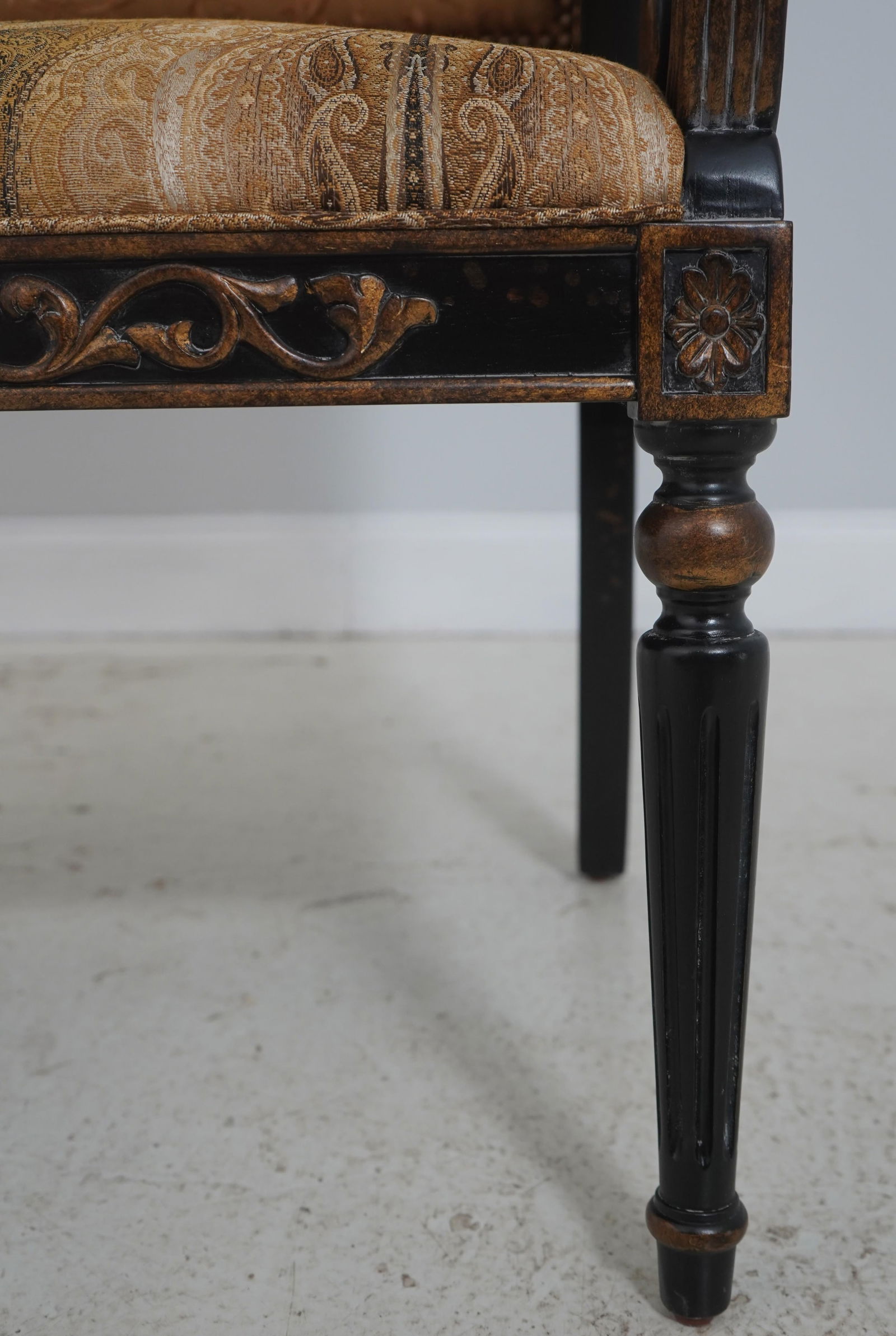 Pair of French Louis XV Style Upholstered Armchairs - 9