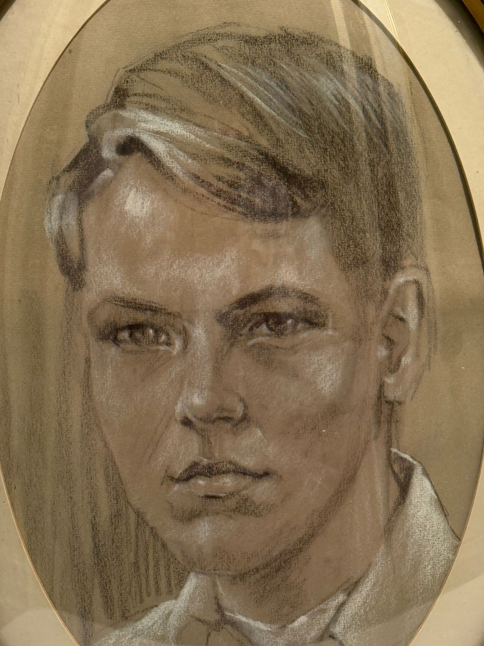 Vintage 1940s "The American Dreamer" Charcoal Portrait by Turtle and Crane – Ralph Lauren - 5