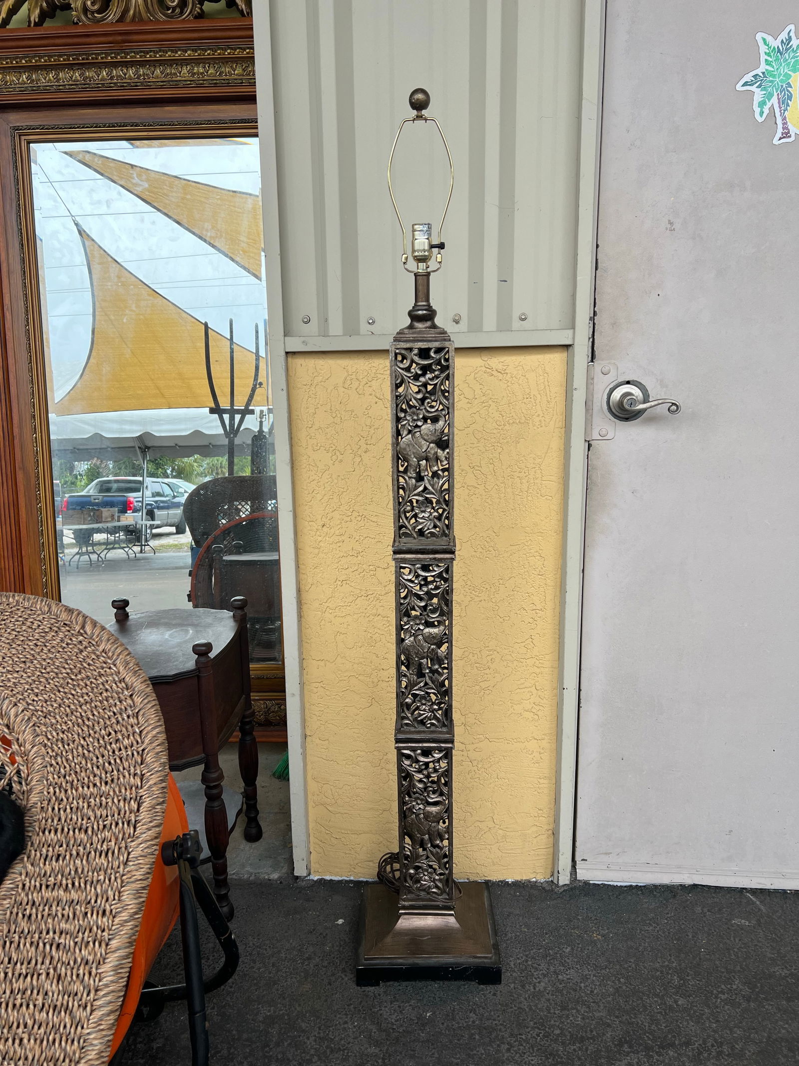 1990s Tall Floor Lamps With Elephants - a Pair - 9