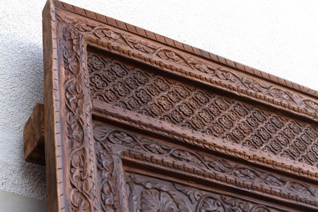 116" Tall Moorish Arch Carved Palace Floor Mirror - 5