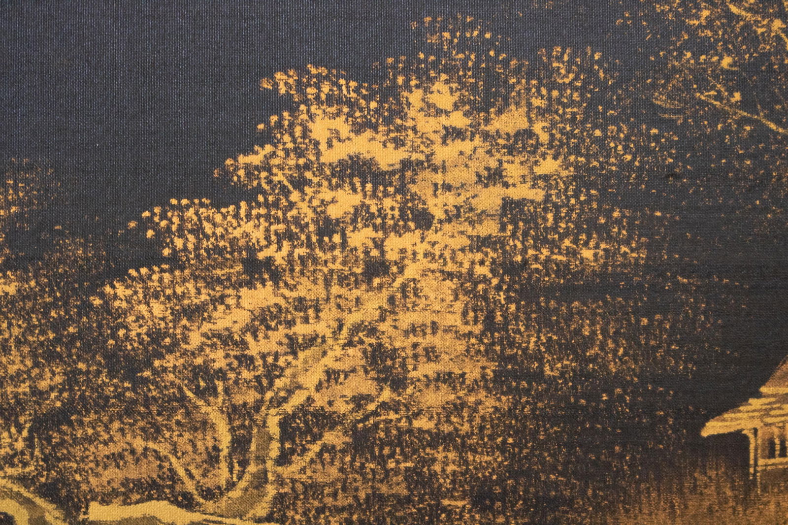 1960s ShÅwa Era Japanese Monochrome Byobu Screen on Black Silk Background - 10