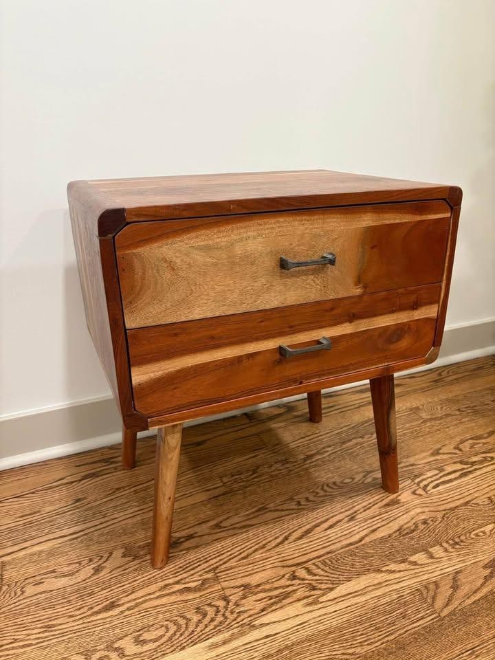 Solid Wood Modern Side Table / Nightstand. One of One. - 4