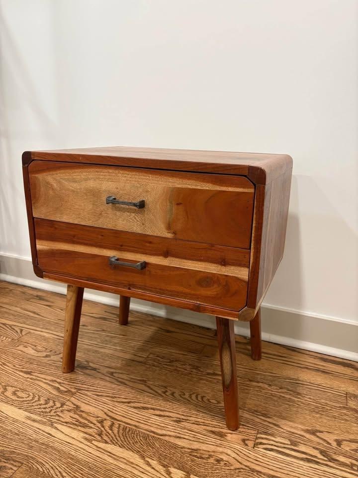 Solid Wood Modern Side Table / Nightstand. One of One. - 6