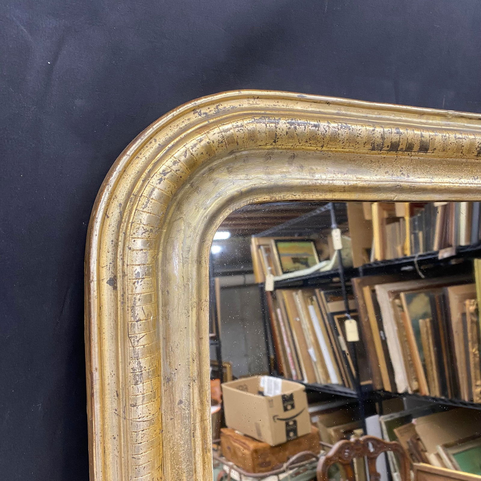 French Louis Philippe Gold Leaf Giltwood Wall Mirror Early 19th Century - 4