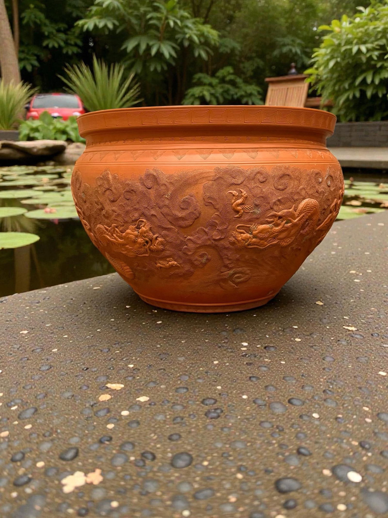 Large Dragon Terracotta Pot Garden Planter - 6