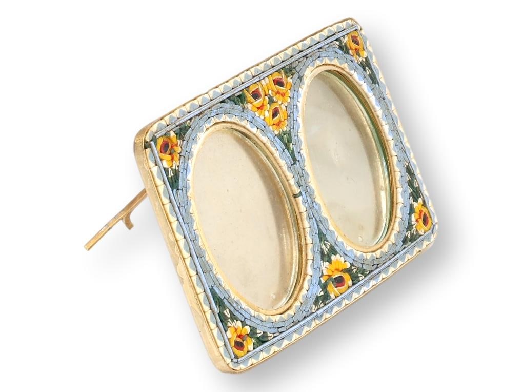 Vintage Italian Double Micromosaic Picture Frame - 2