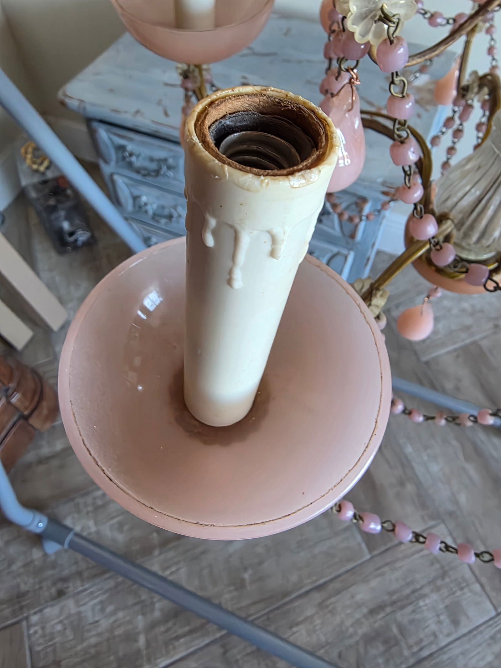 Pink Opaline Chandelier - 2