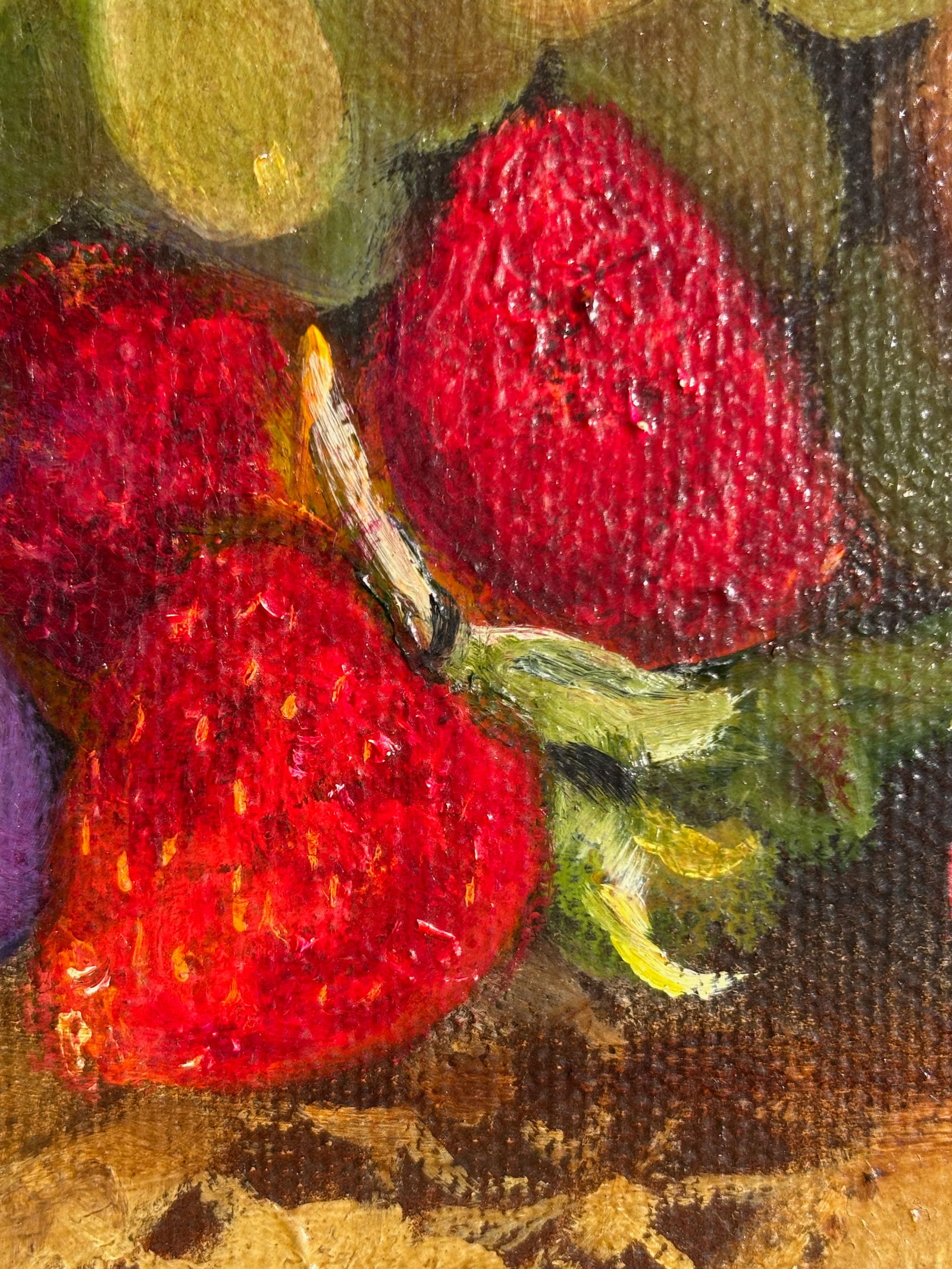 Fruit Still Life Oil Painting in Ornate Gilt Frame, Signed - 11