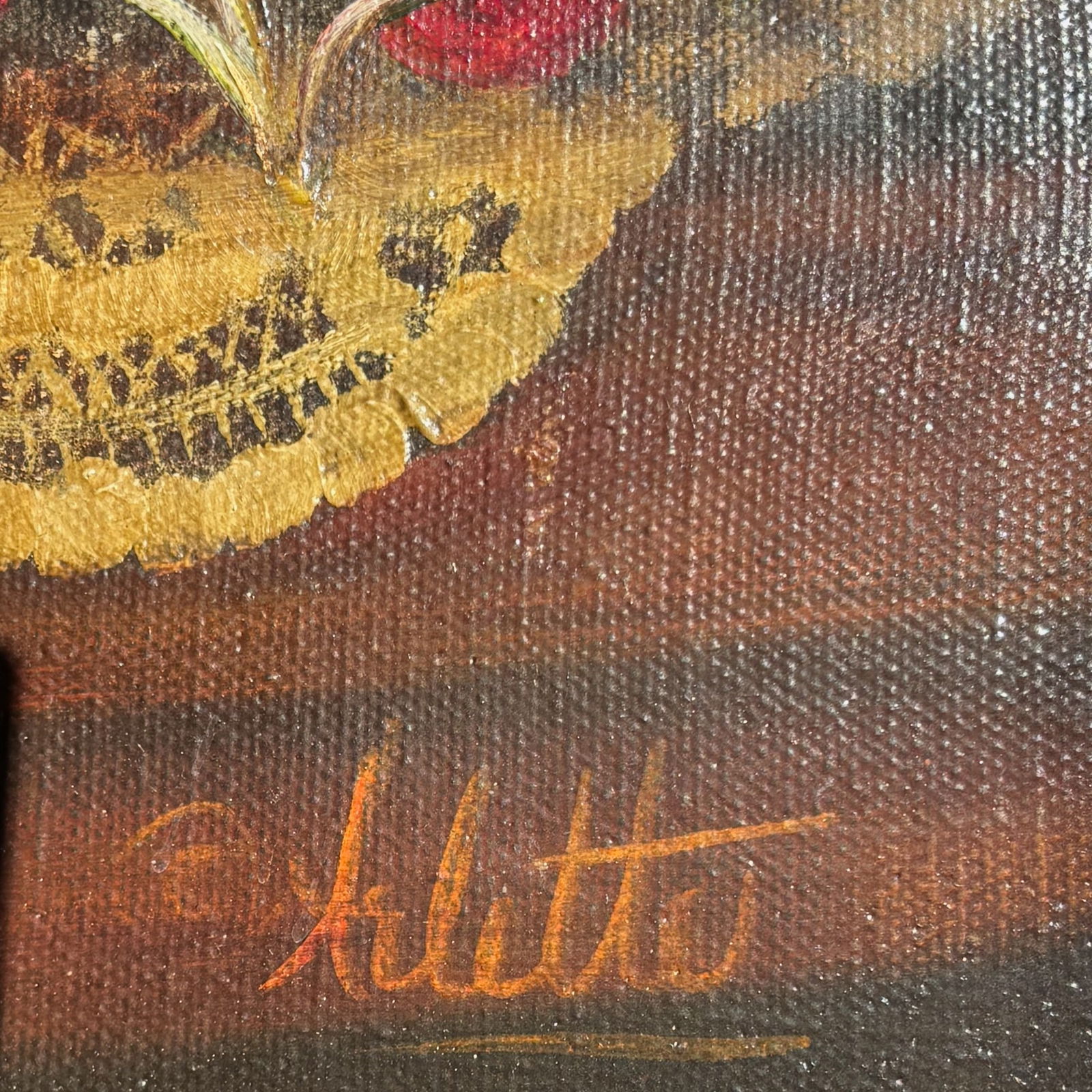 Fruit Still Life Oil Painting in Ornate Gilt Frame, Signed - 5