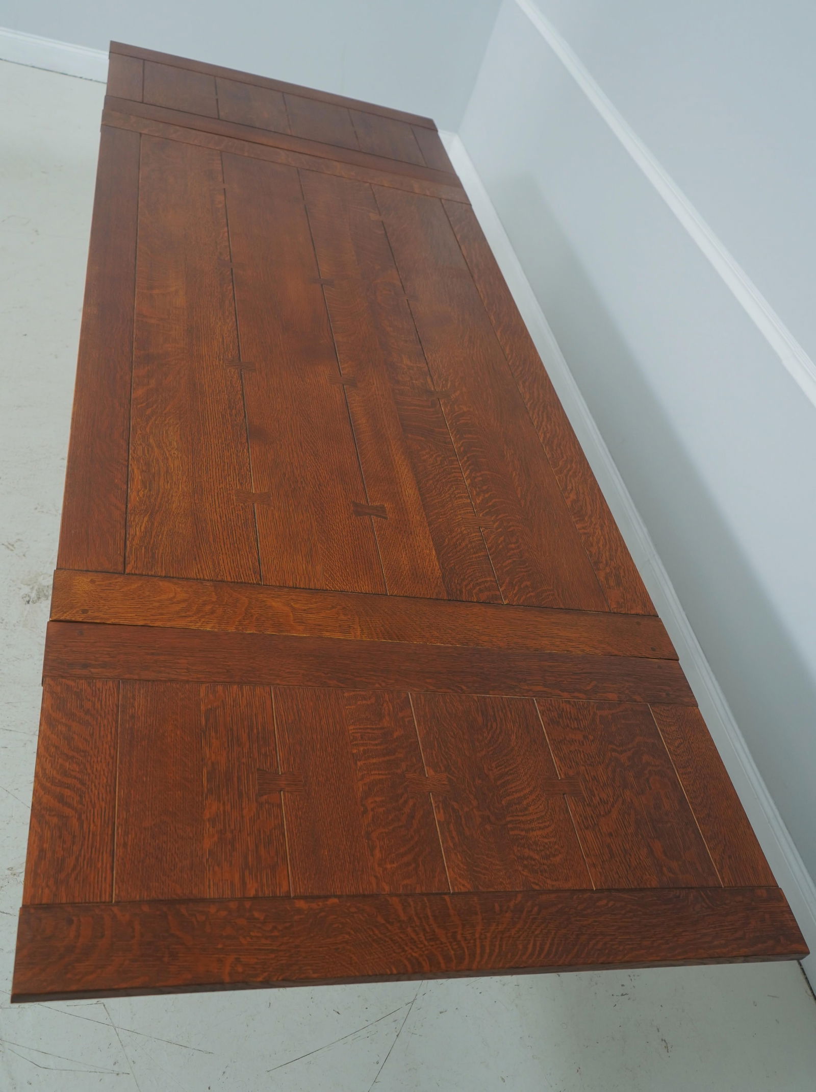 Stickley Mission Oak Refractory Draw-Leaf Dining Table - 10