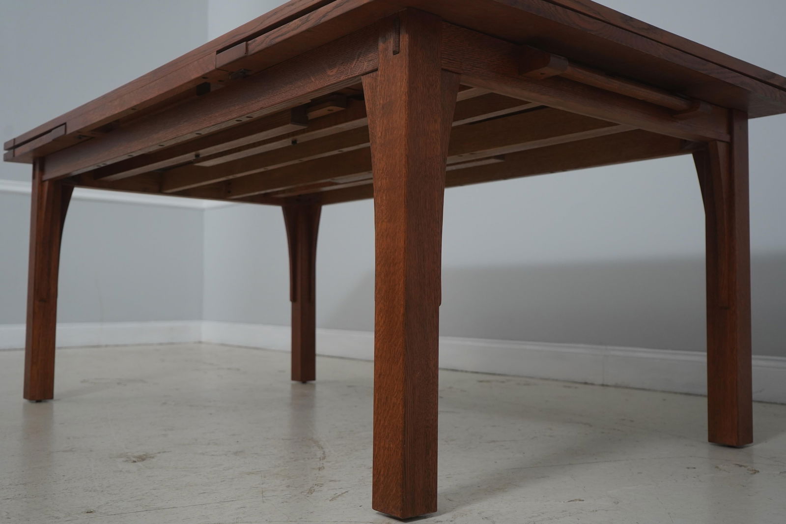 Stickley Mission Oak Refractory Draw-Leaf Dining Table - 12