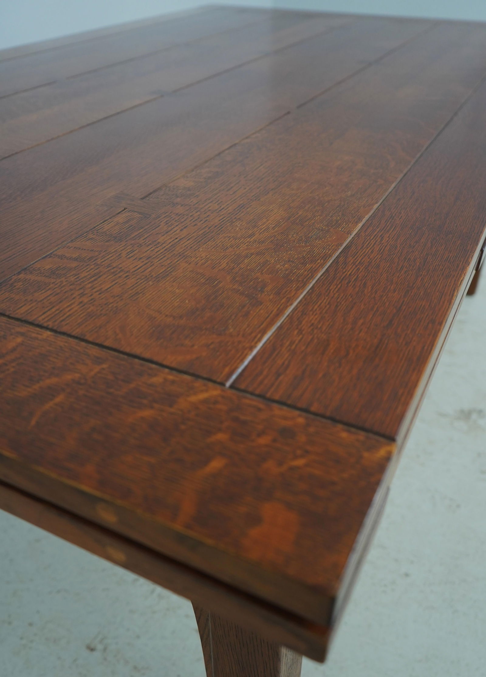 Stickley Mission Oak Refractory Draw-Leaf Dining Table - 14