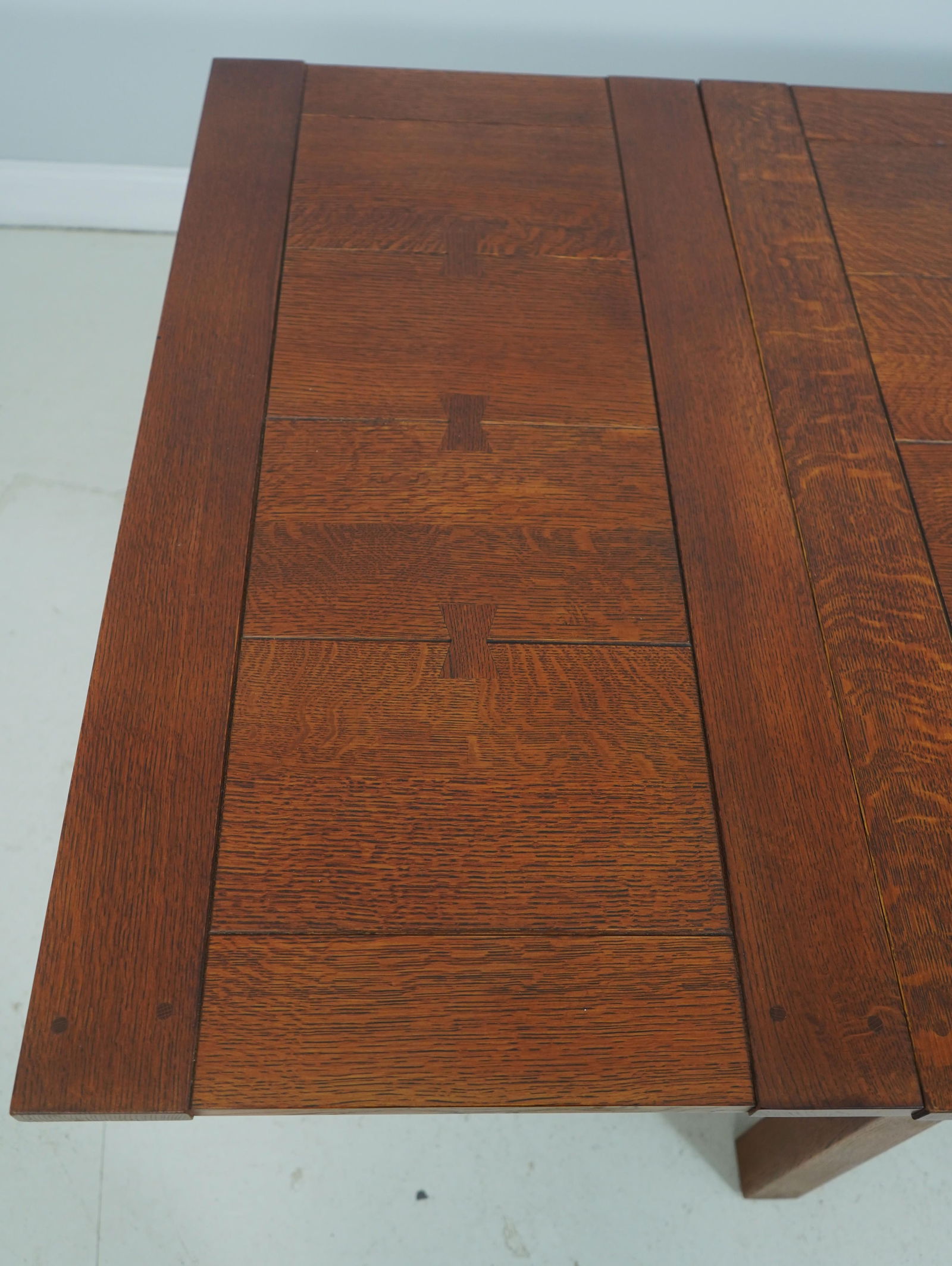 Stickley Mission Oak Refractory Draw-Leaf Dining Table - 15