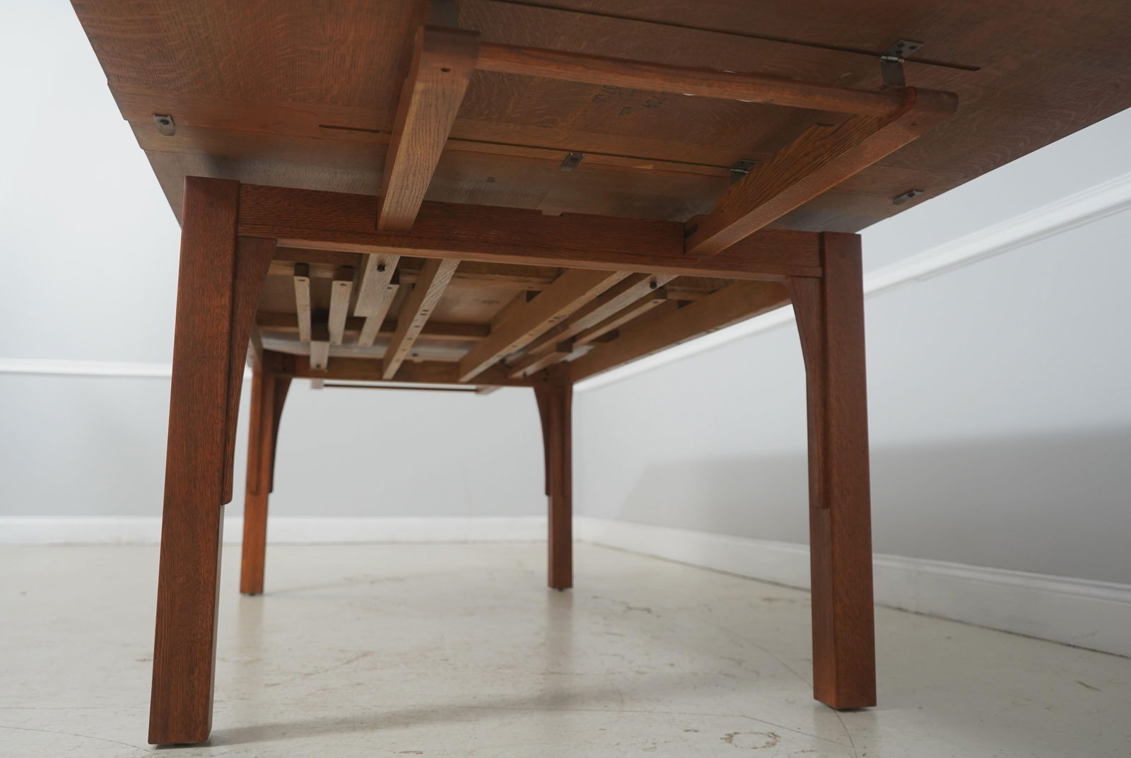 Stickley Mission Oak Refractory Draw-Leaf Dining Table - 16