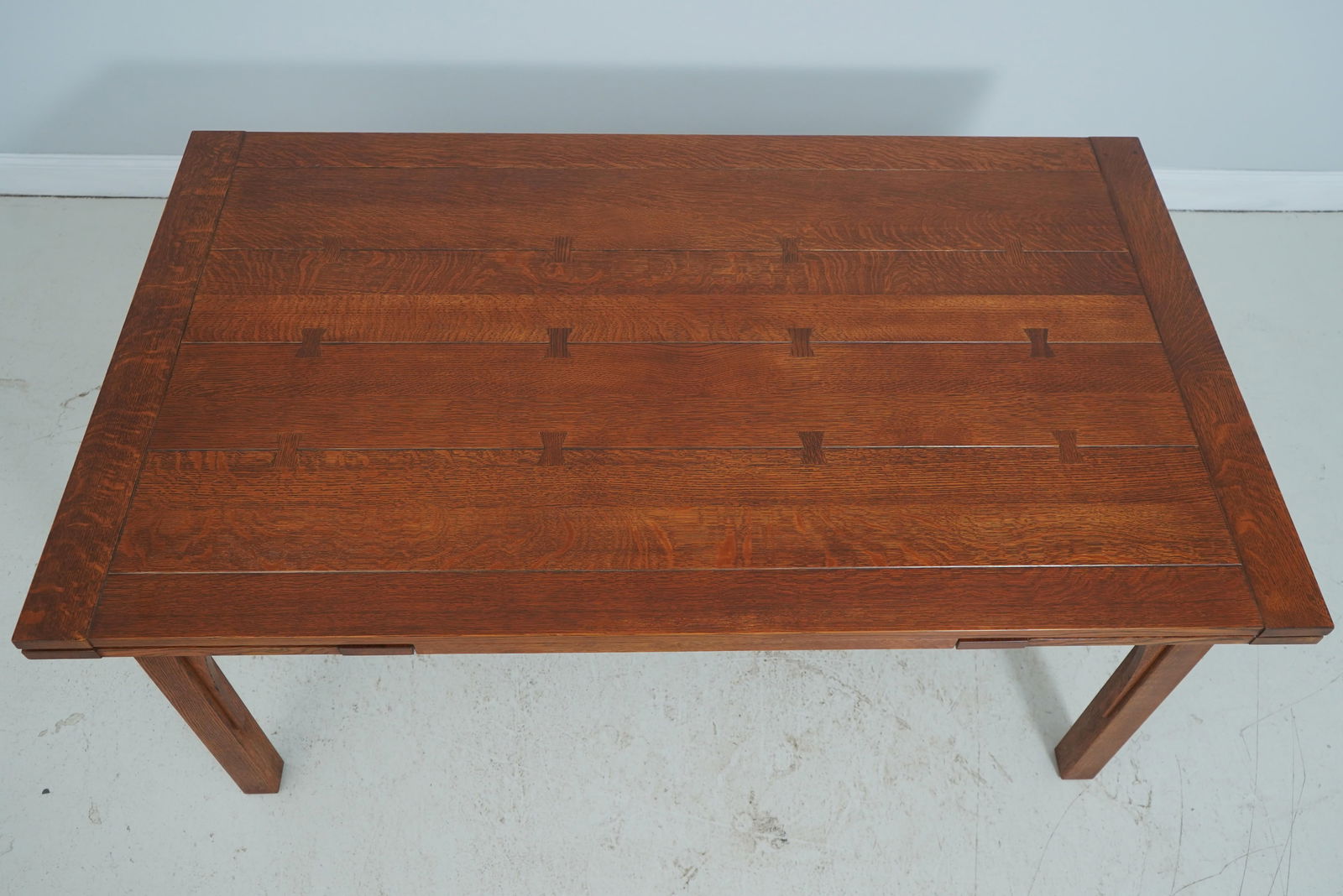 Stickley Mission Oak Refractory Draw-Leaf Dining Table - 3