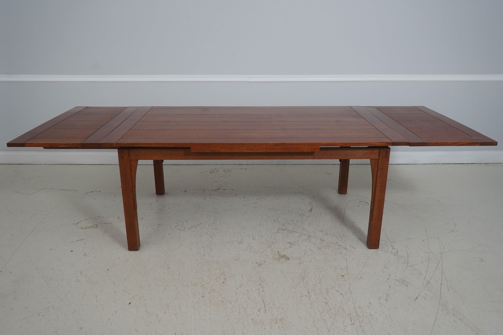 Stickley Mission Oak Refractory Draw-Leaf Dining Table - 4