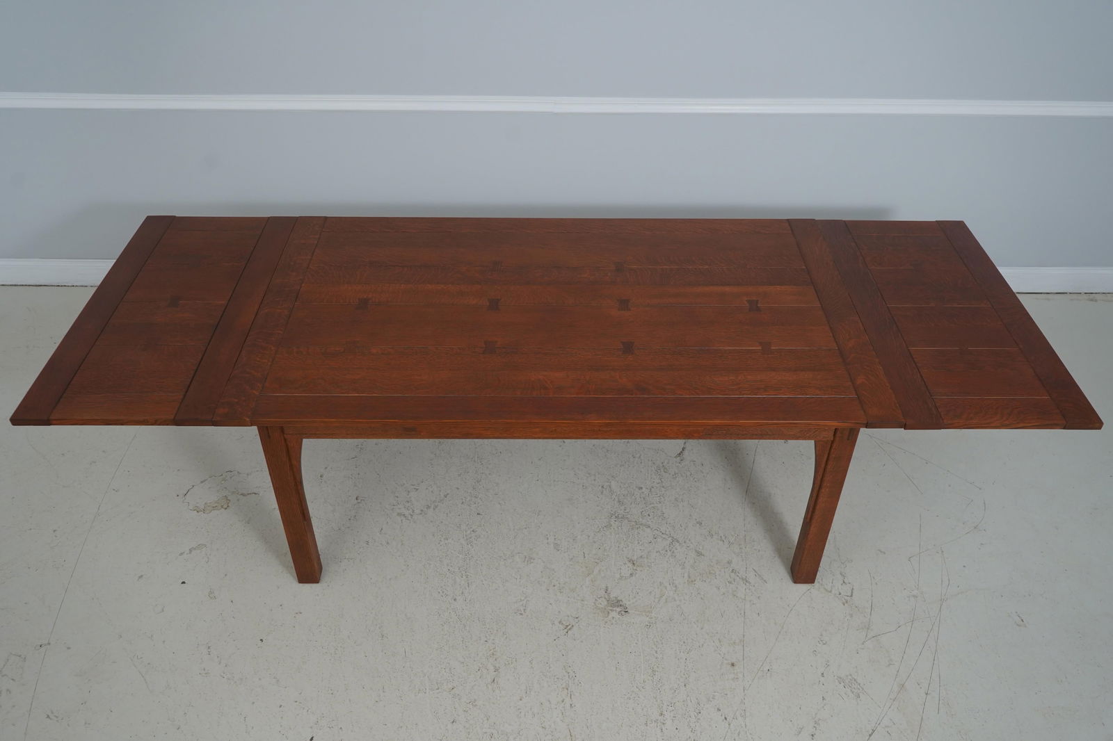 Stickley Mission Oak Refractory Draw-Leaf Dining Table - 5