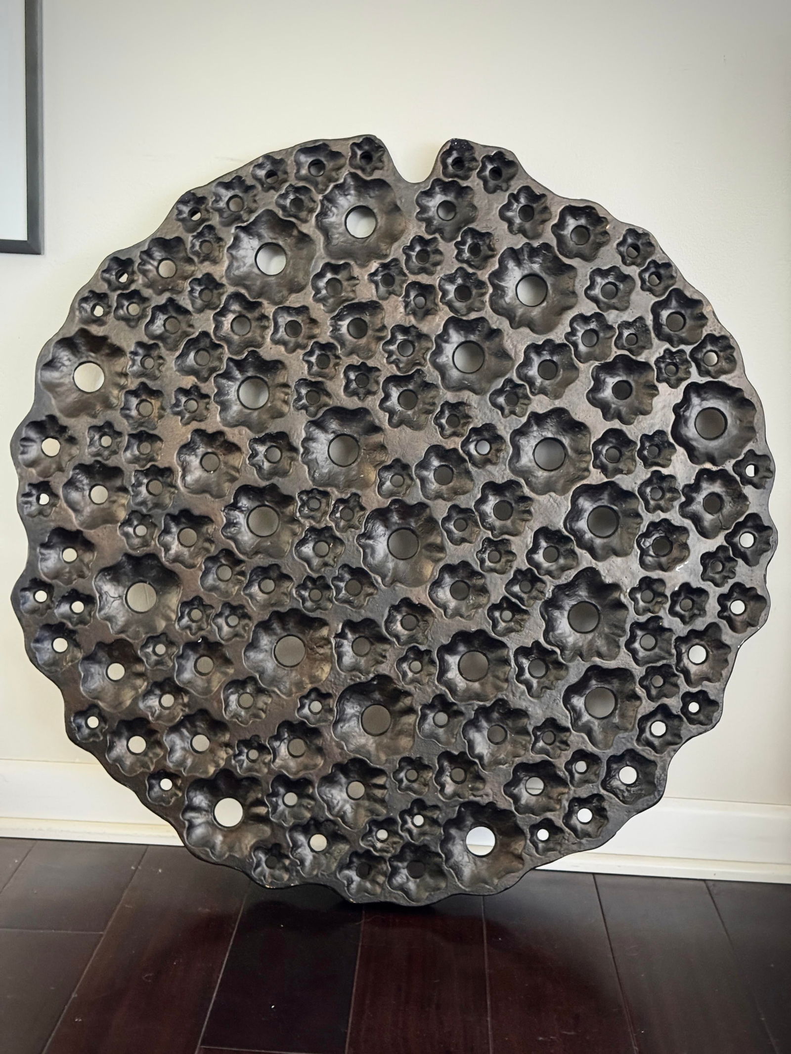 Large Round Modern Organic Made Goods Sculptural Wall Hanging One of a Kind Pattern - 11