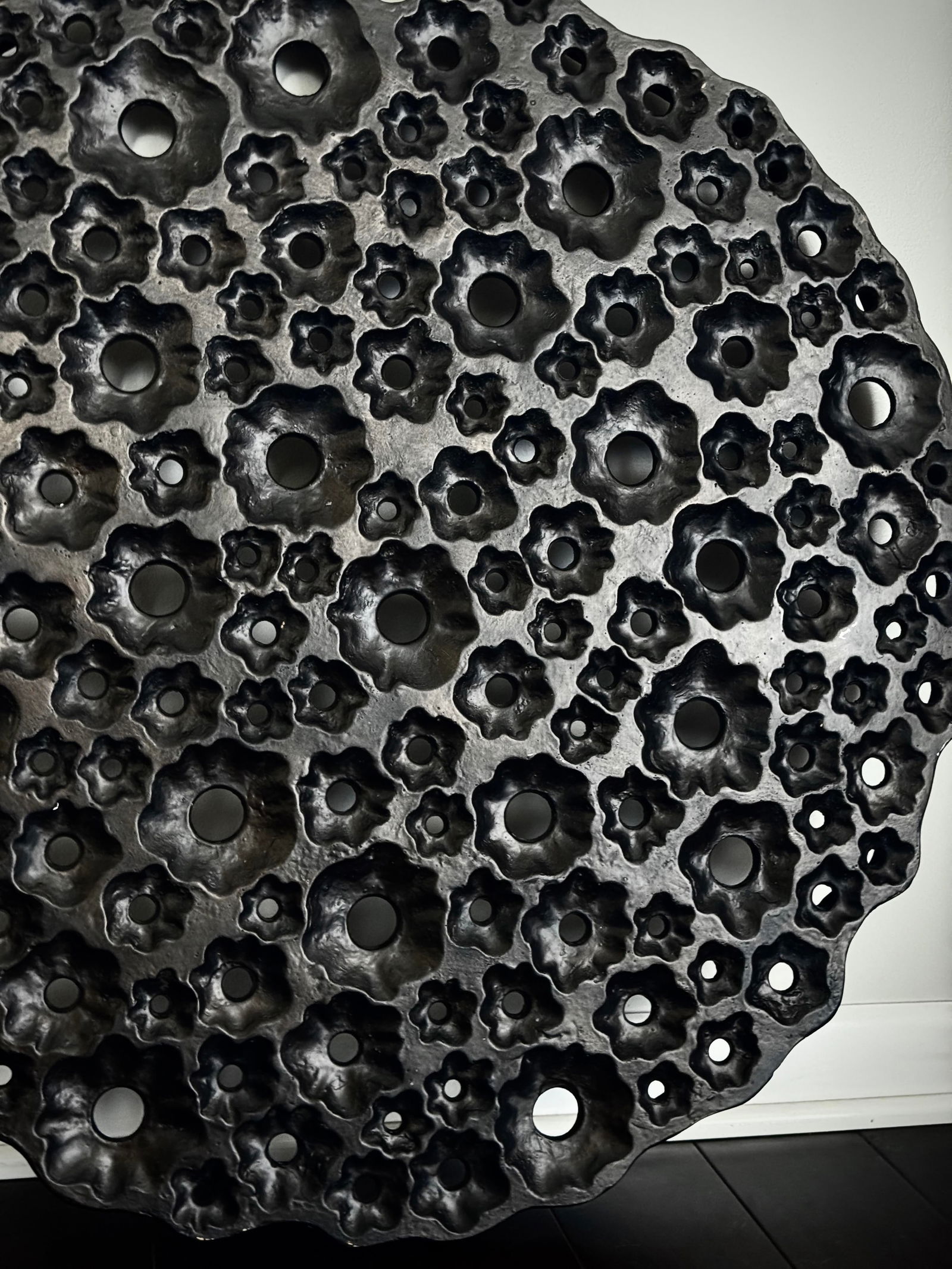 Large Round Modern Organic Made Goods Sculptural Wall Hanging One of a Kind Pattern - 2