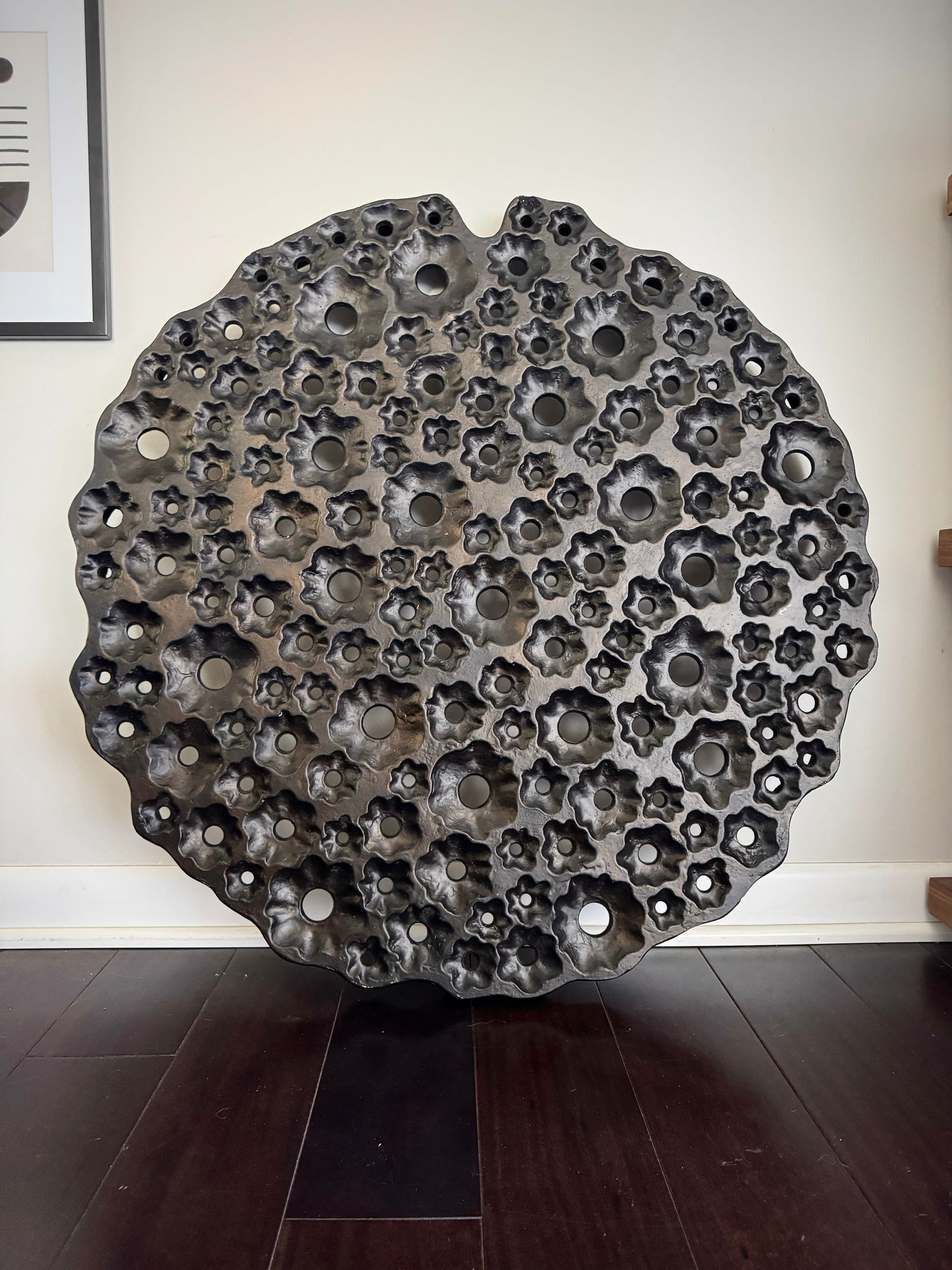 Large Round Modern Organic Made Goods Sculptural Wall Hanging One of a Kind Pattern - 7