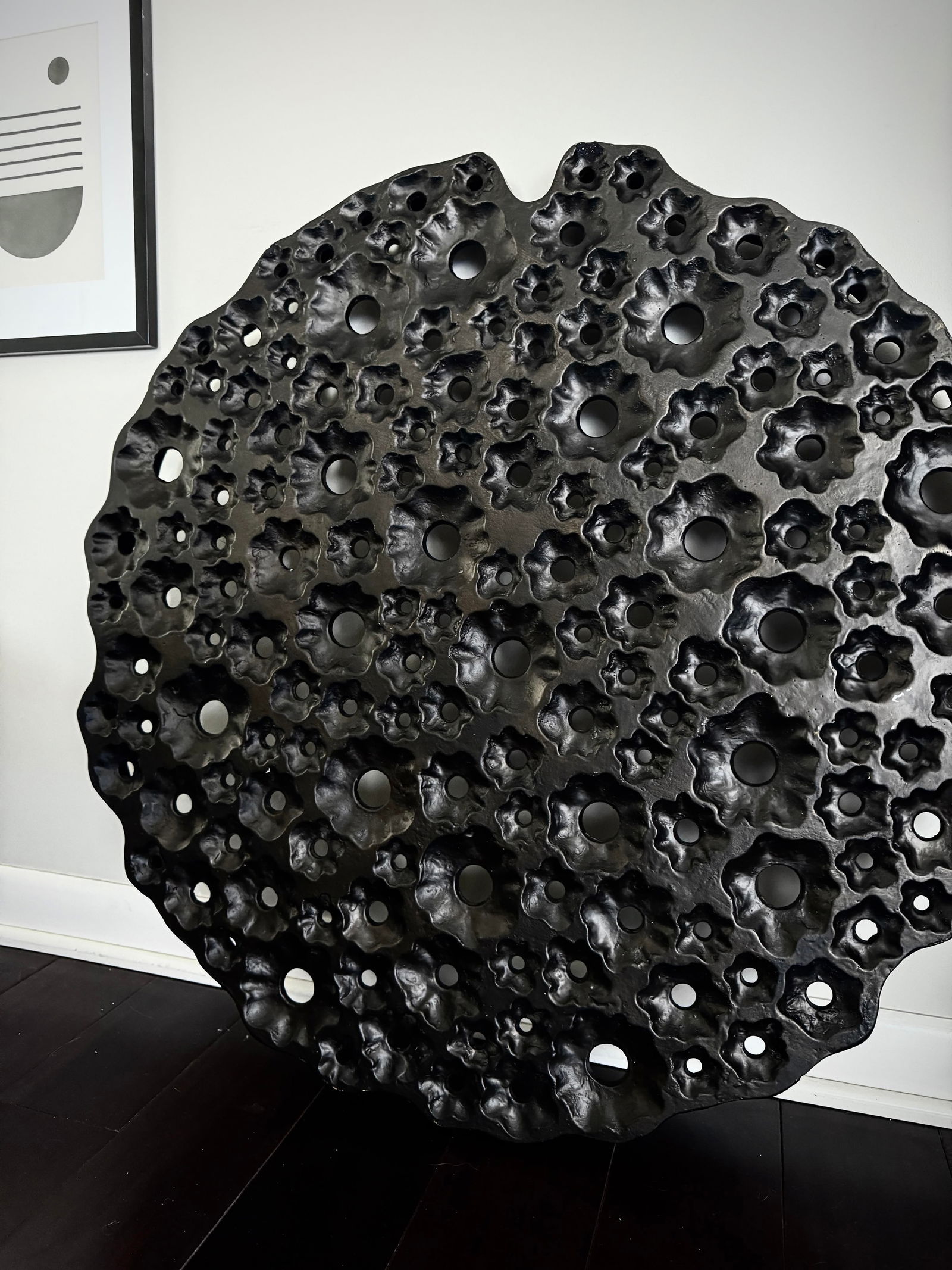 Large Round Modern Organic Made Goods Sculptural Wall Hanging One of a Kind Pattern - 8