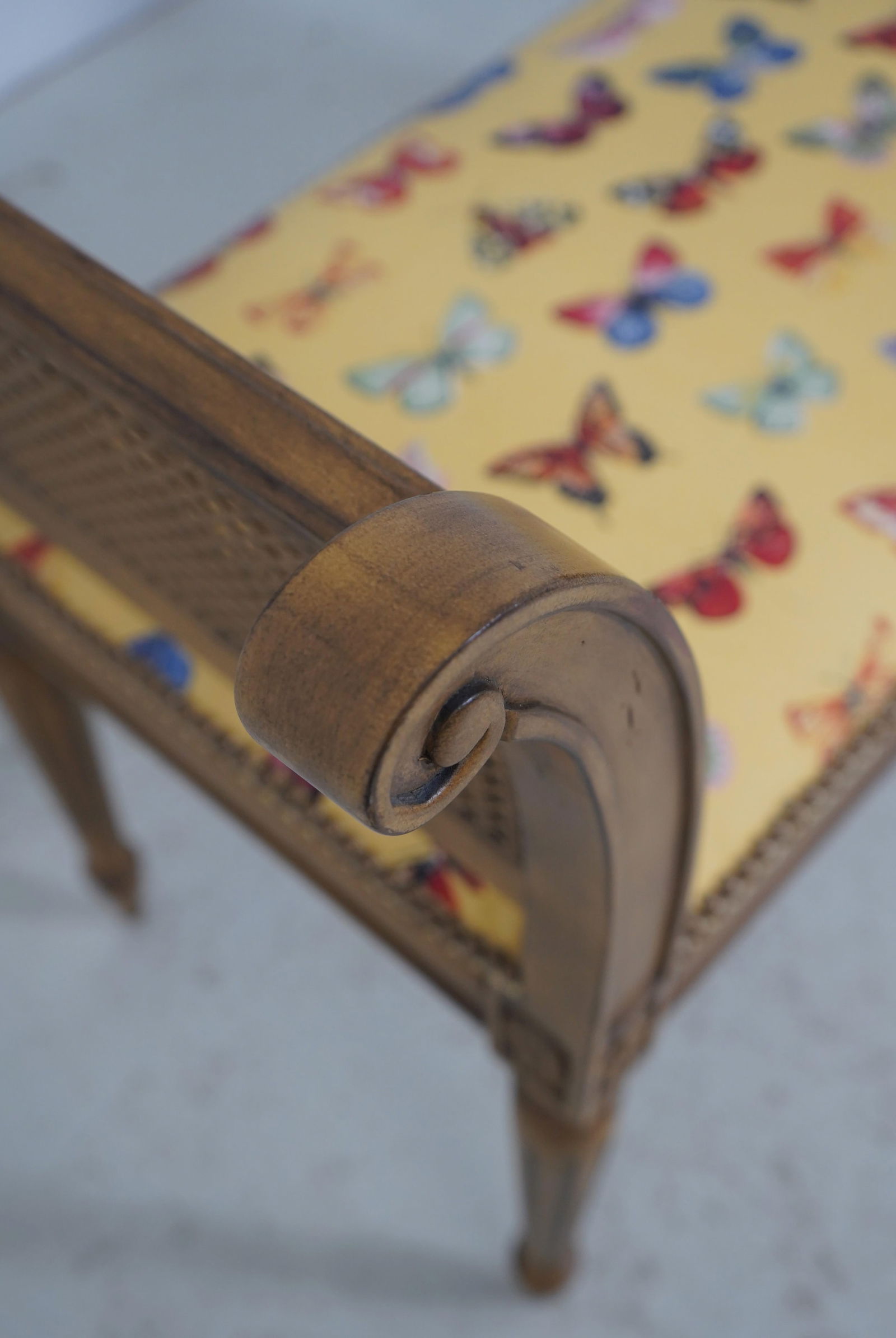 French Louis XVI Cane Side Window Bench - 5