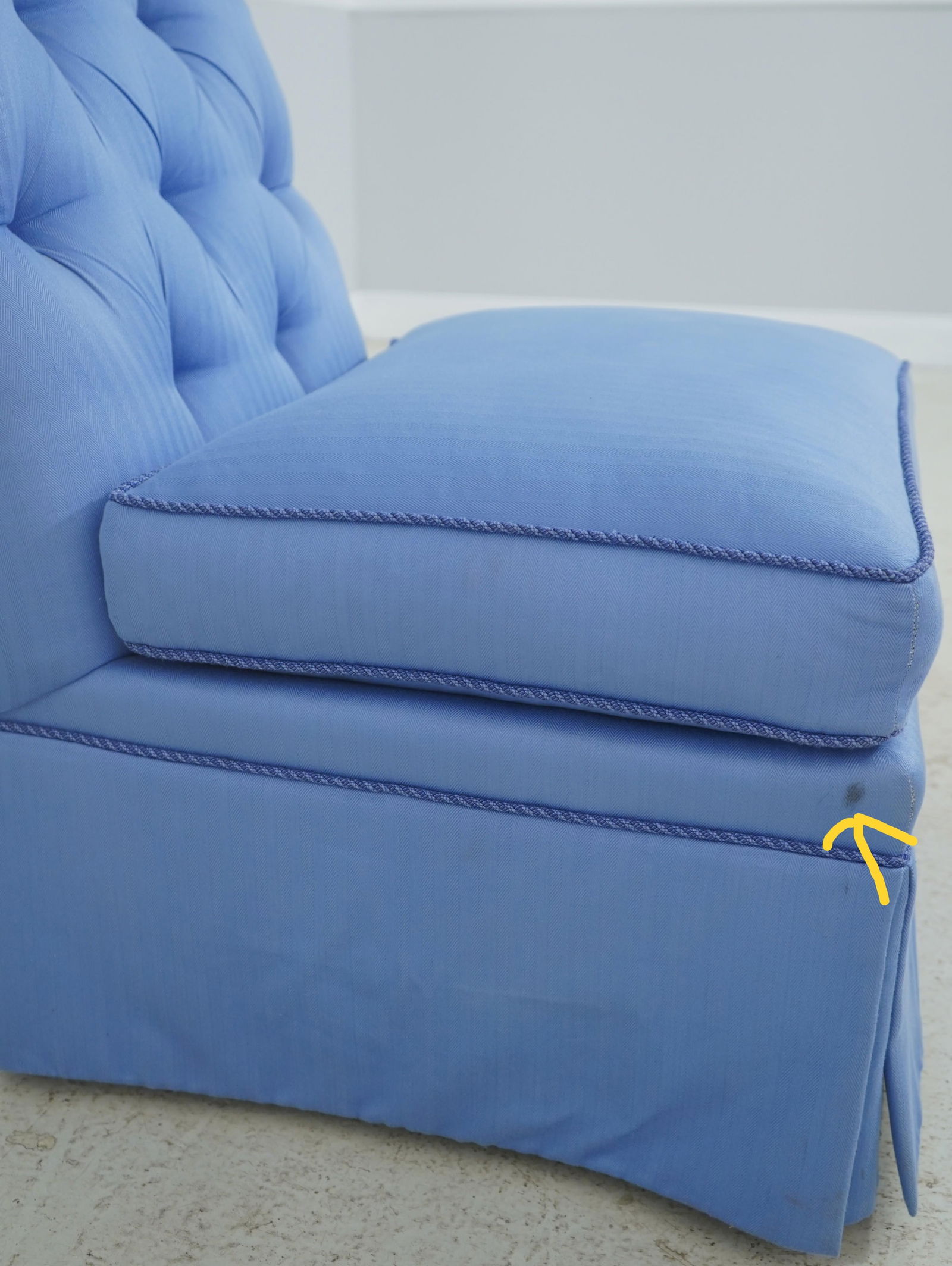 Kindel Blue Upholstered Boudoir Chair - 6