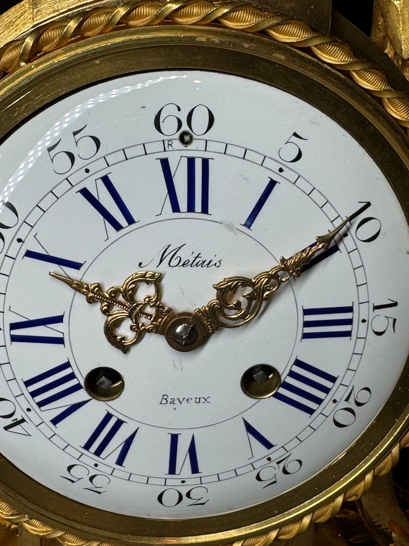 c.1860 Ad Mougin Louis XVI Gilt Bronze Clock Set, 3 PCS - 8