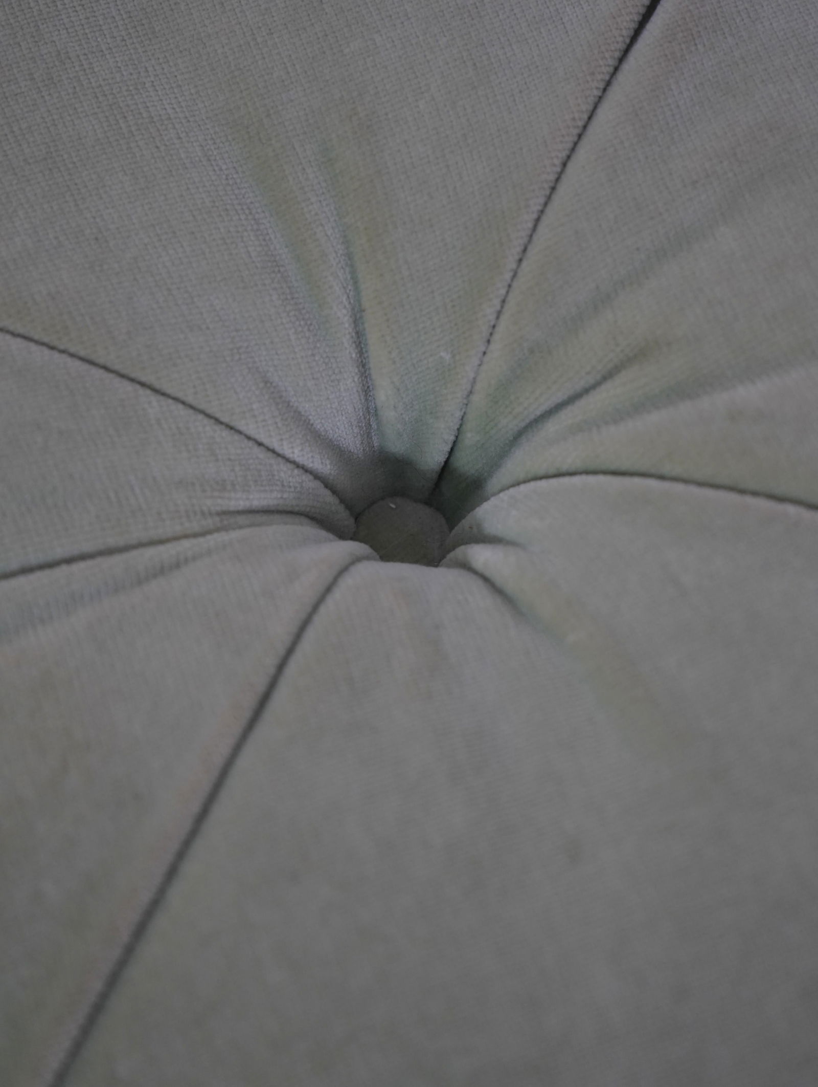 Baker Round Green Velvet Style Upholstered Ottoman - 7